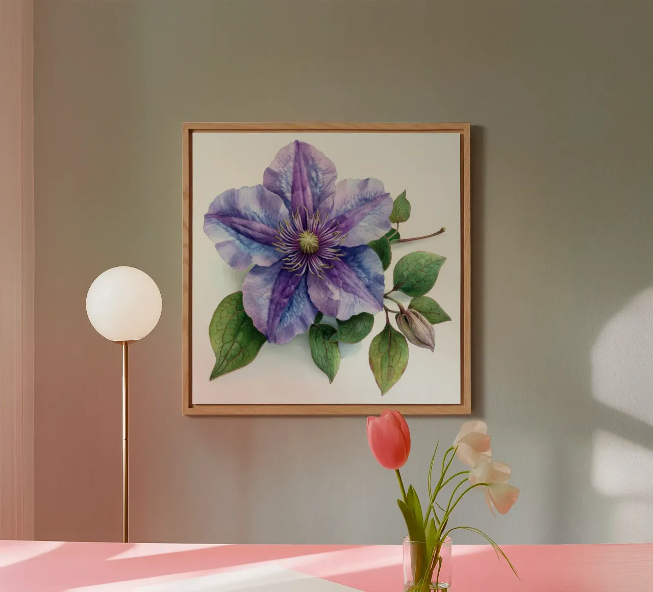 Fiore di clematide 1 alluminio dibond da Bold Blooms