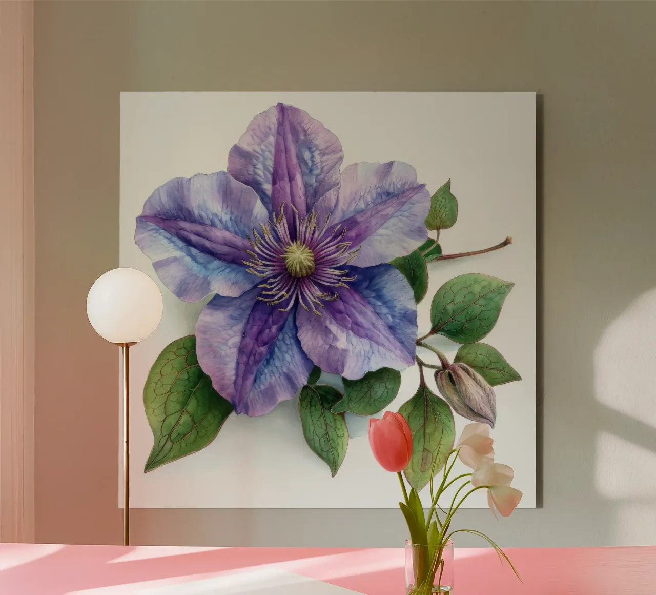 Fiore di clematide 1 alluminio dibond da Bold Blooms