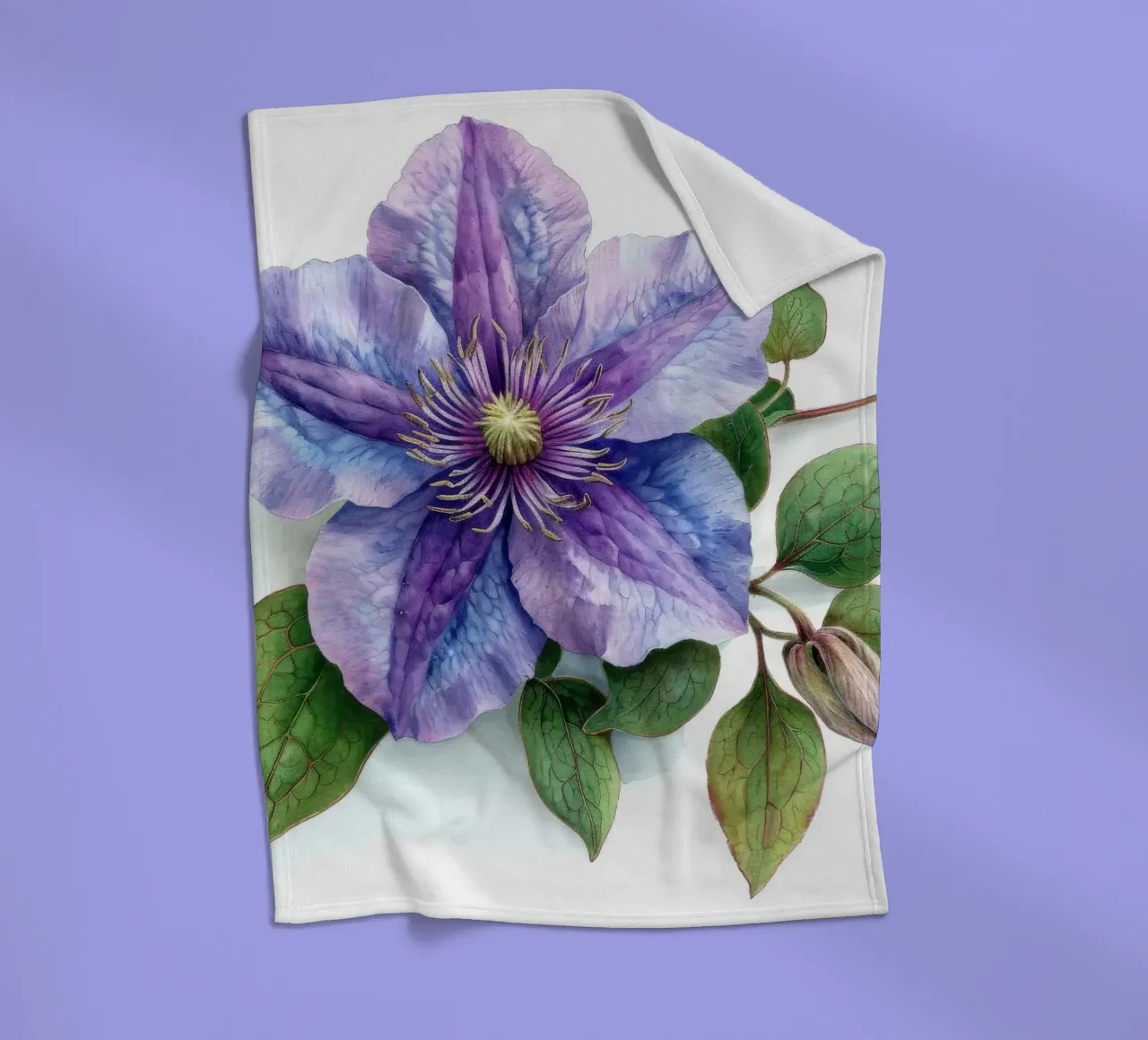Fiore di clematide 1 coperta in pile da Bold Blooms
