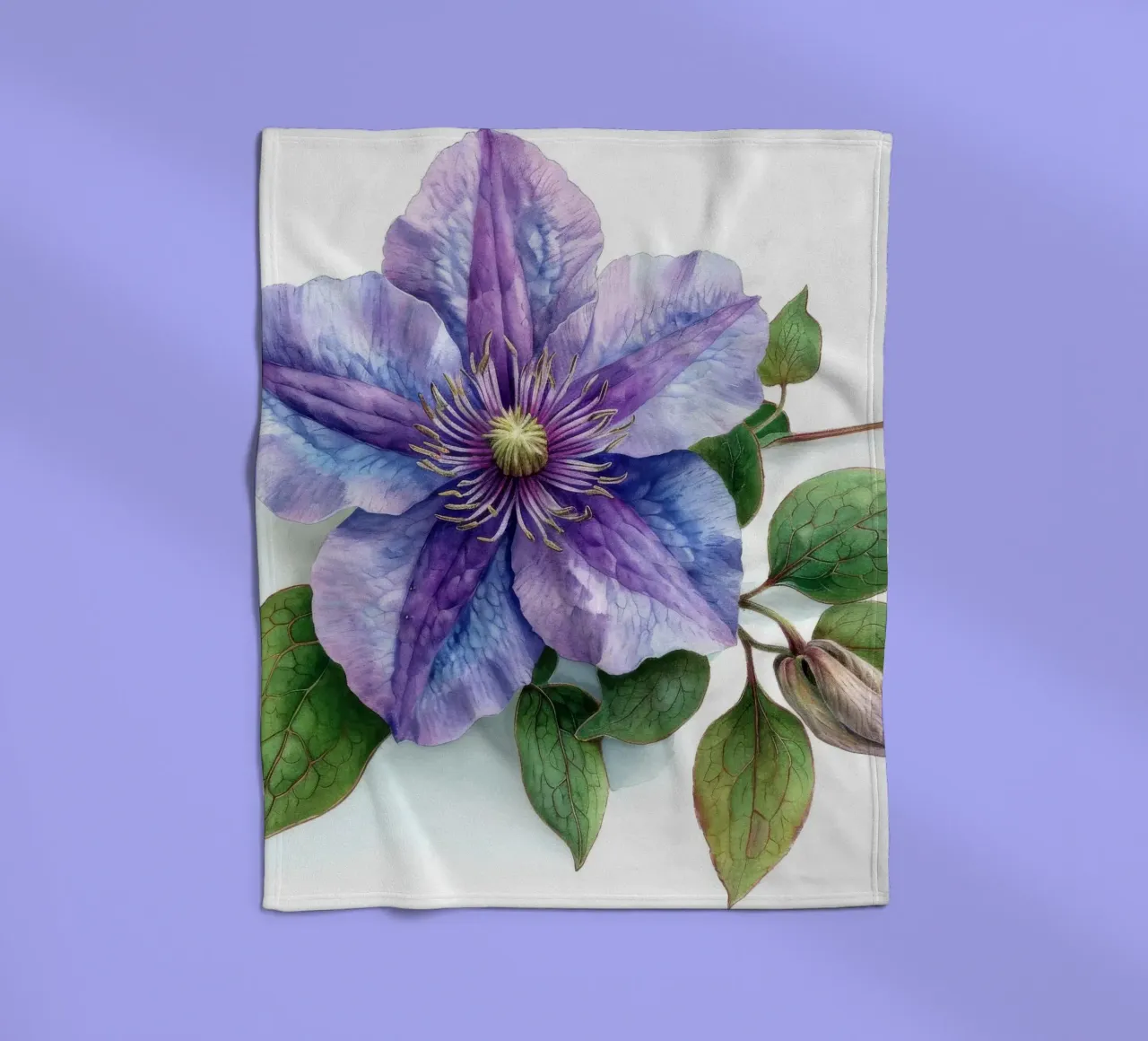 Fiore di clematide 1 coperta in pile da Bold Blooms