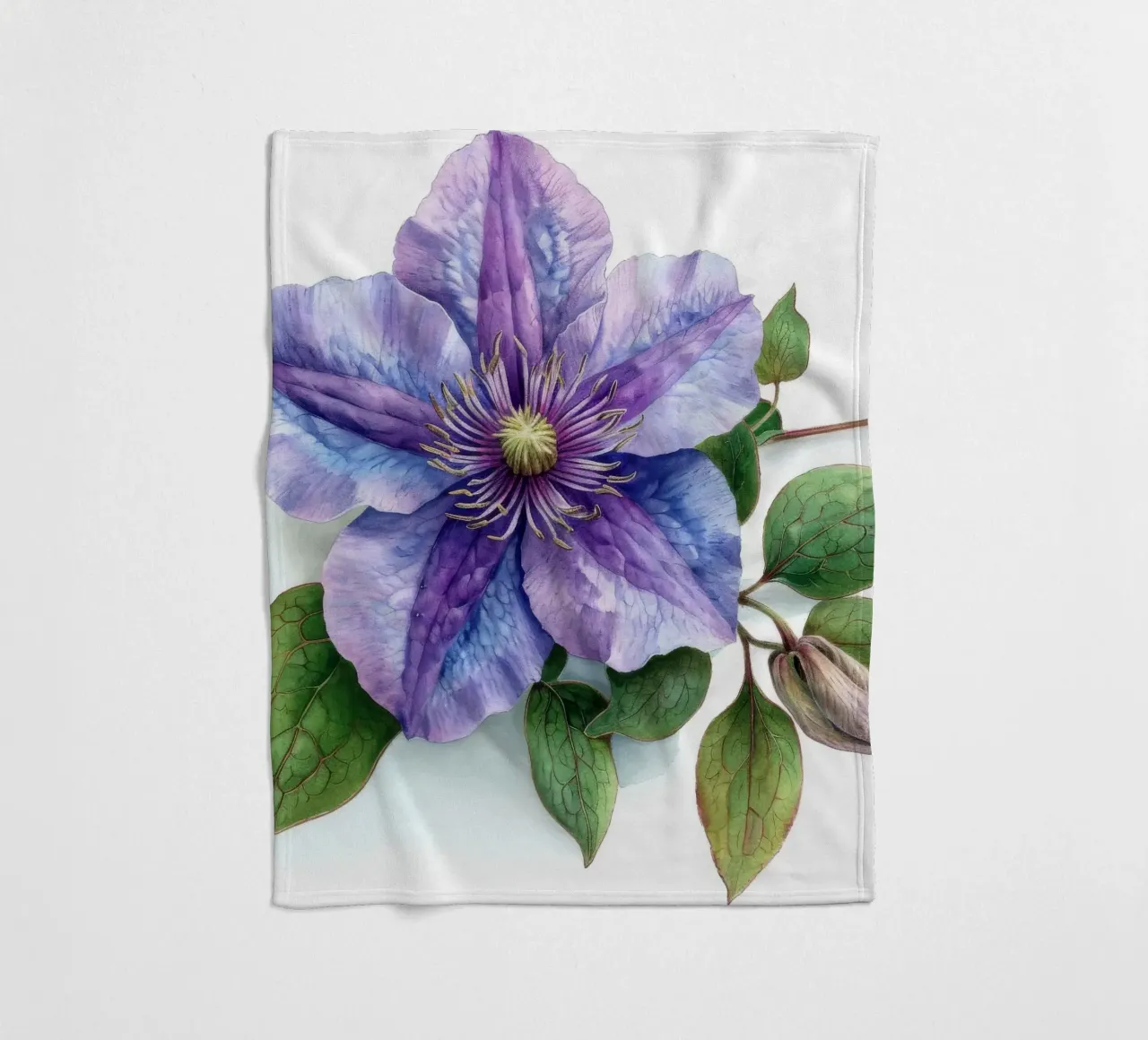 Fiore di clematide 1 coperta in pile da Bold Blooms