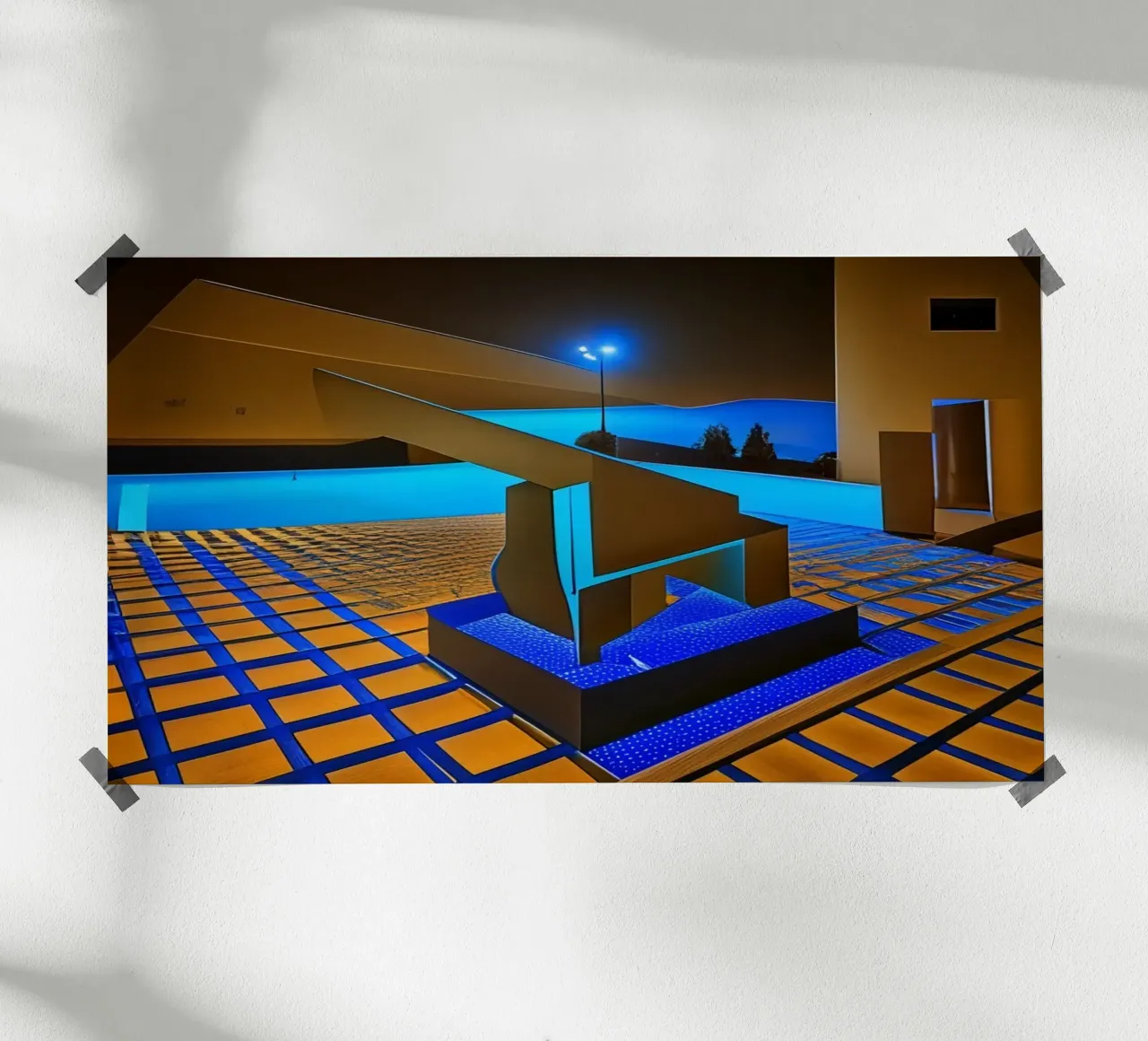Lungomare_Teneriffa_2 poster con telaio in legno da Abstract Art by LK