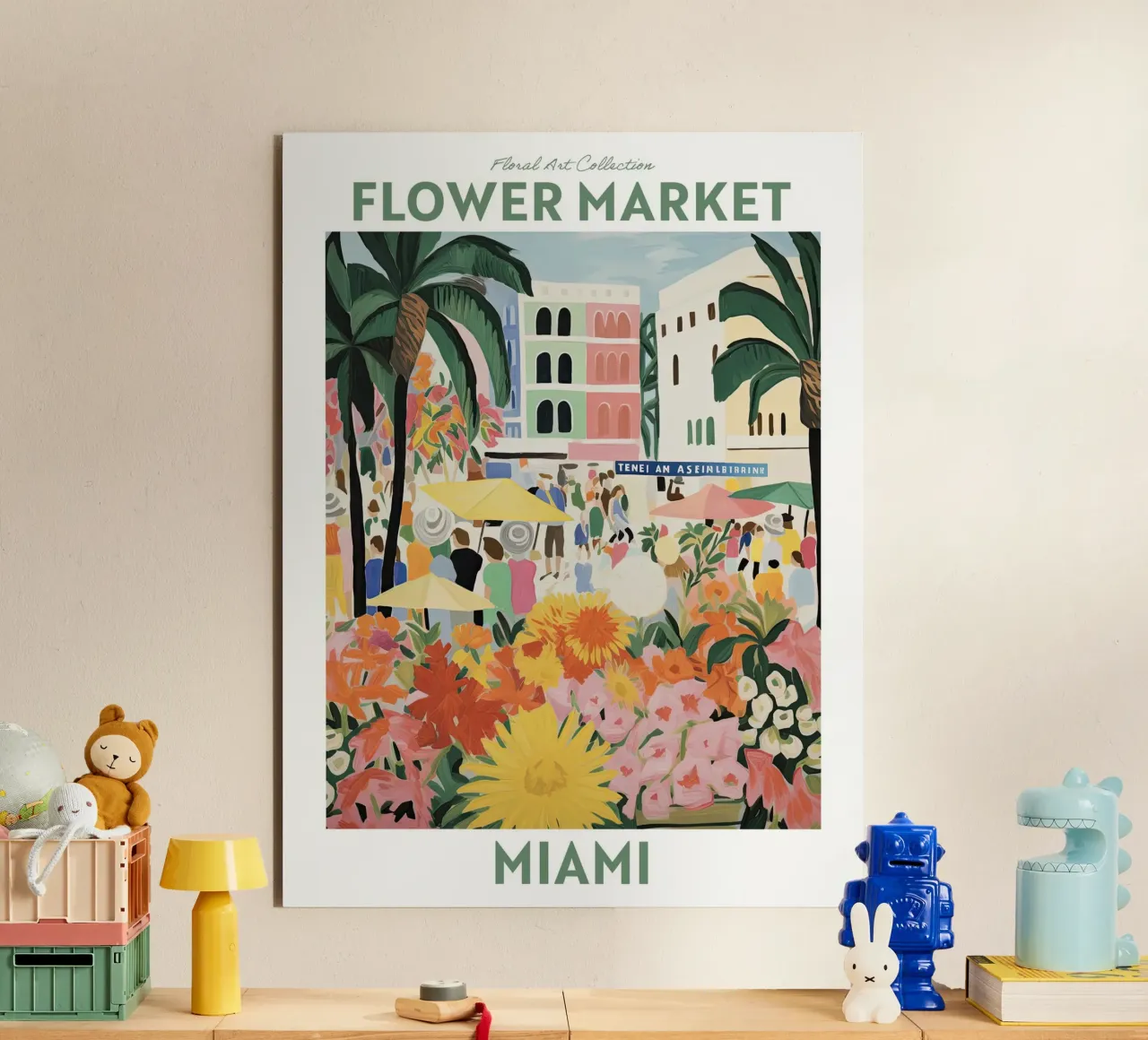 Mercato dei fiori, Miami, Forida, USA, Viaggio botanico alluminio dibond da Peaches Art Prints
