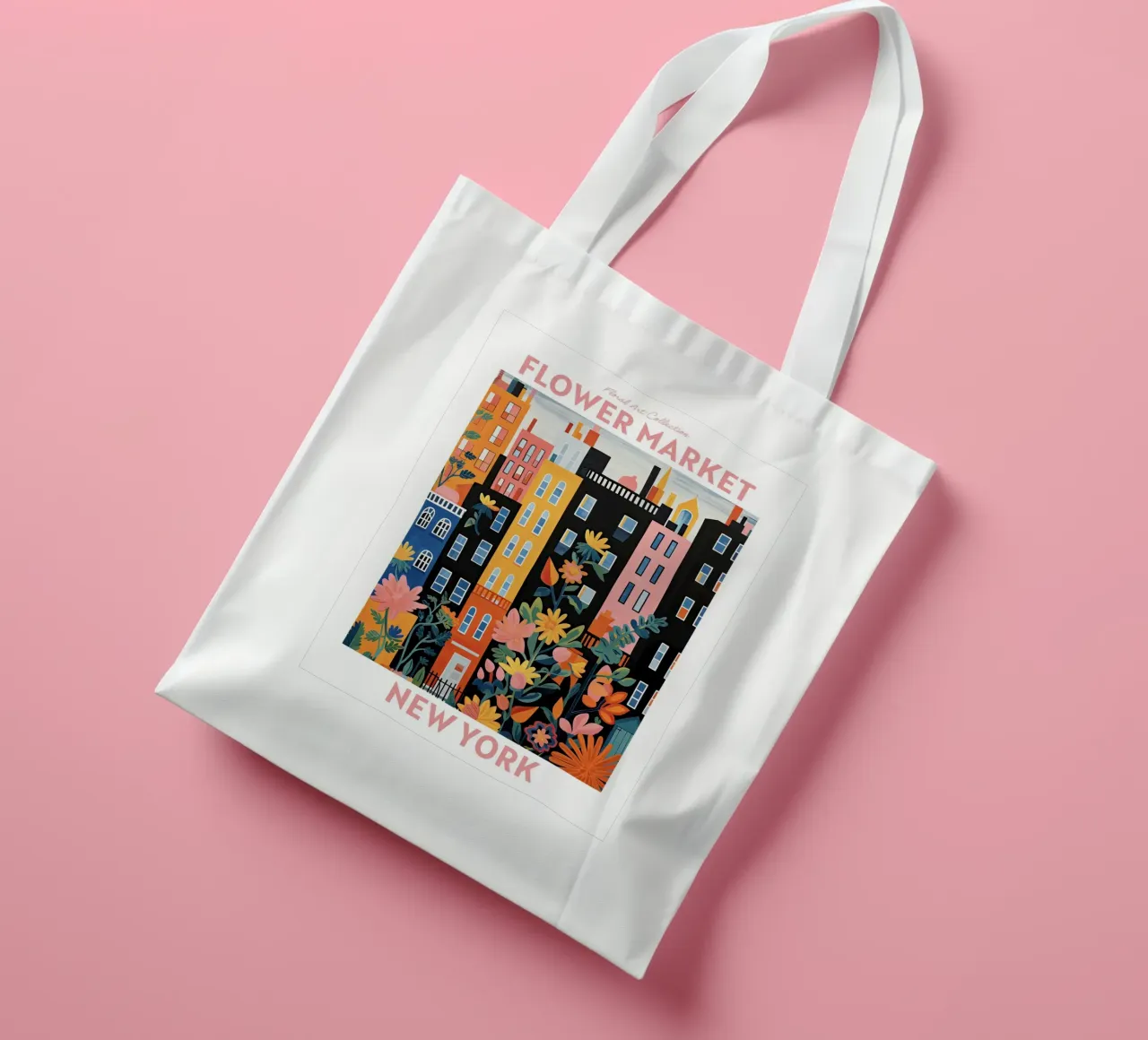 Mercato dei fiori, New York City, Viaggio botanico borsa in juta da Peaches Art Prints