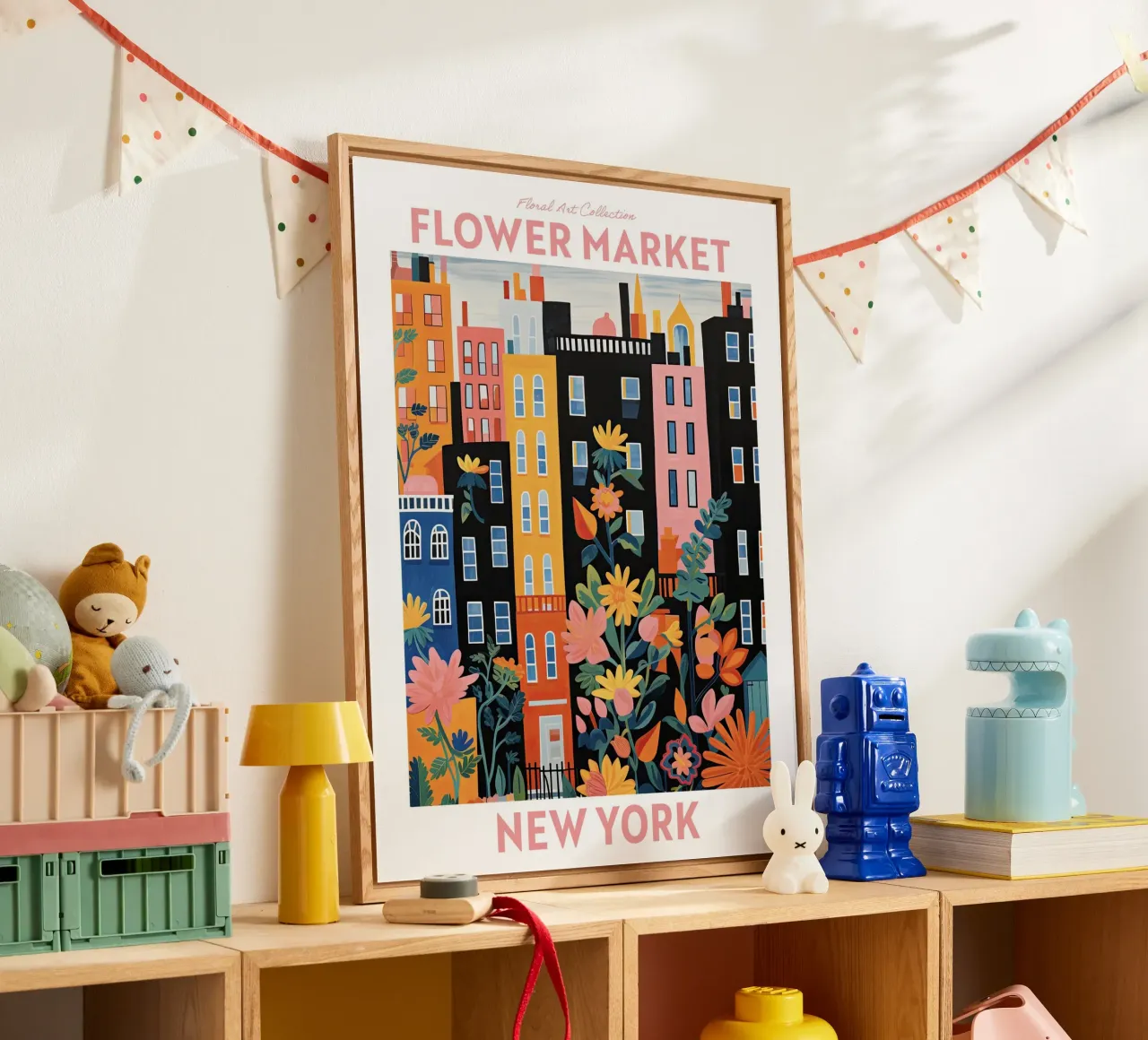 Mercado de las Flores, Nueva York, Viaje Botánico metacrilato de Peaches Art Prints
