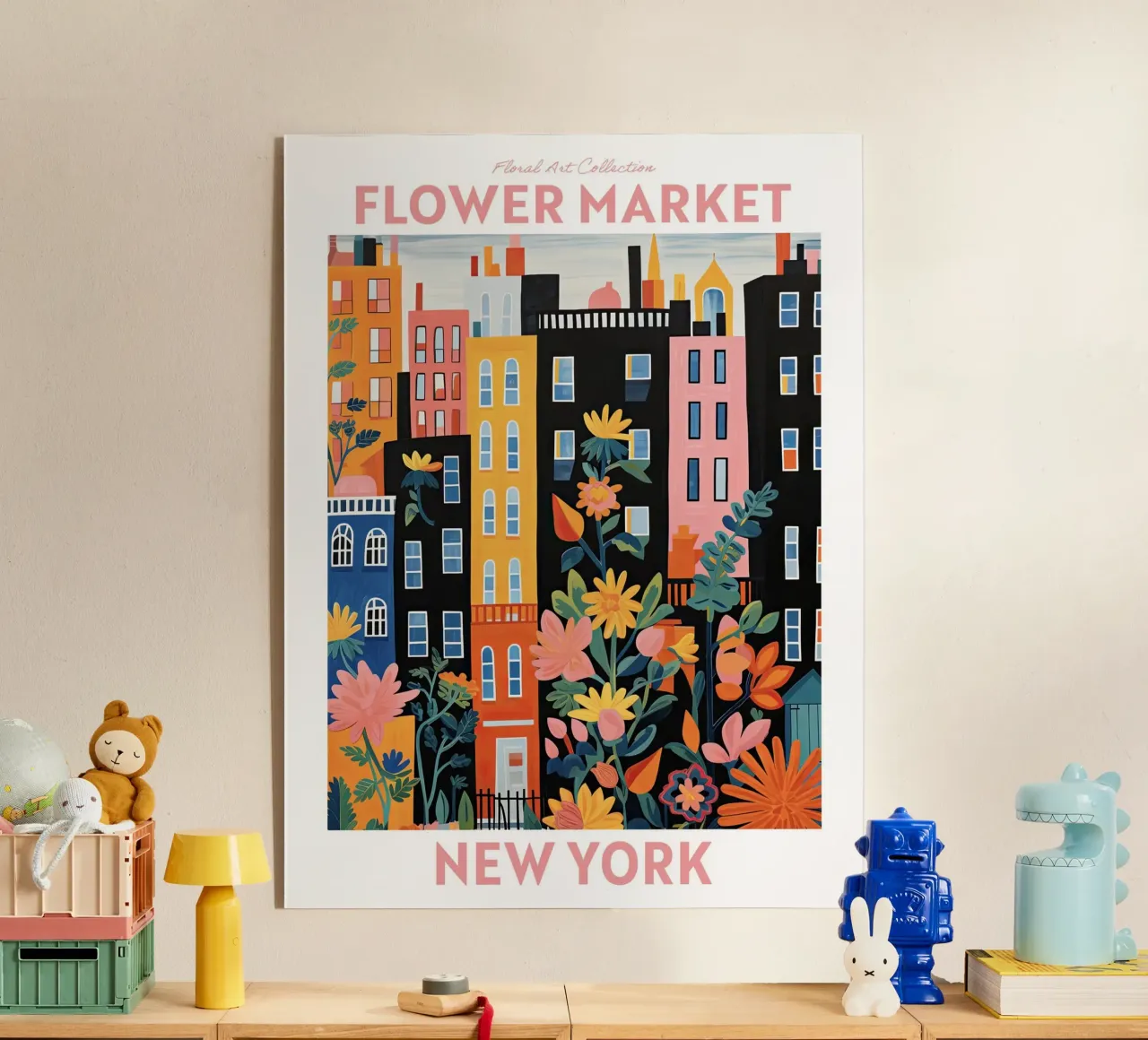 Mercado de las Flores, Nueva York, Viaje Botánico metacrilato de Peaches Art Prints