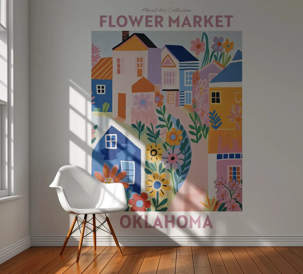 Flower Market, Oklahoma, USA, Travel Botanical photo wallpaper by Peaches Art Prints