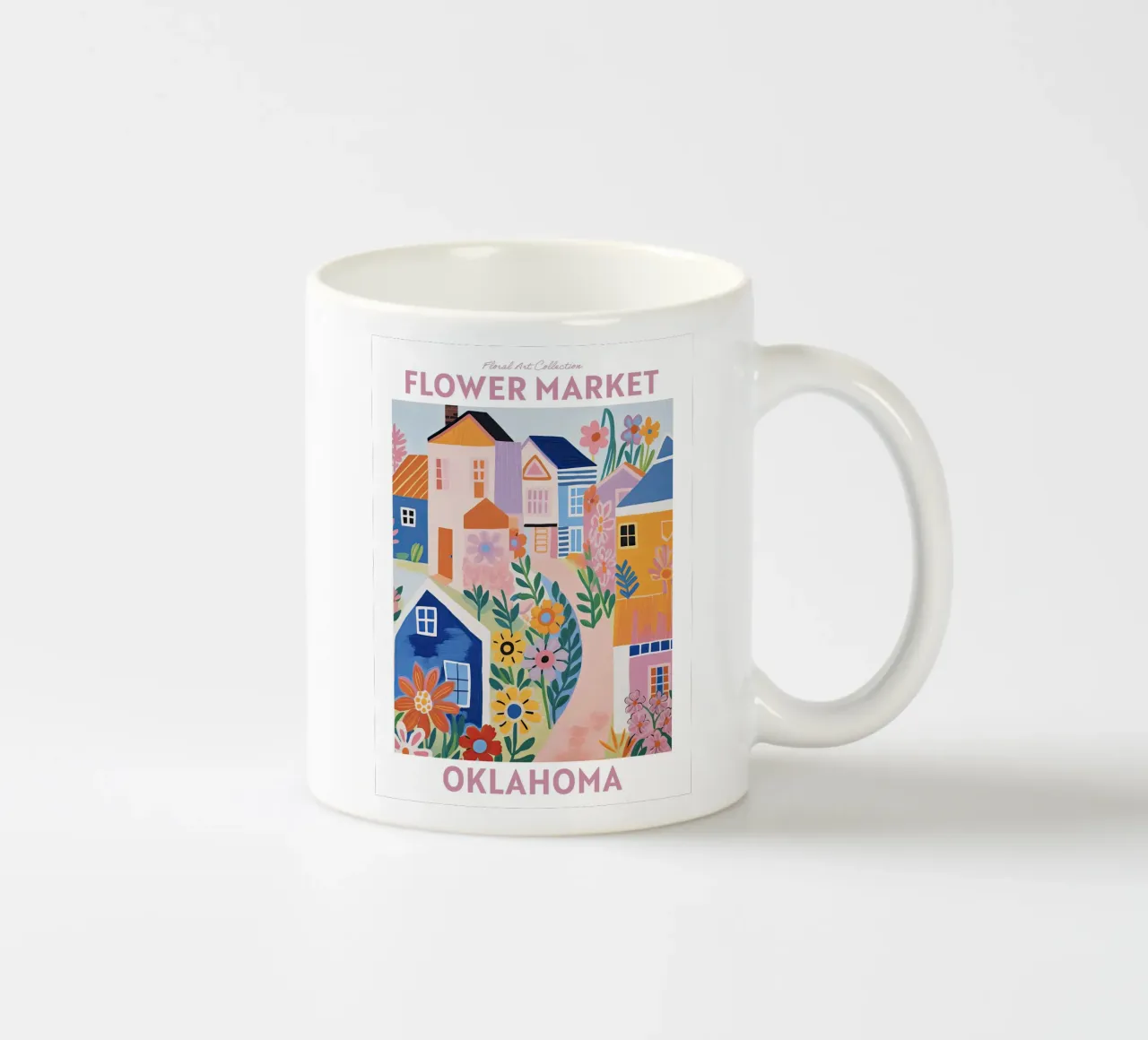 Mercato dei fiori, Oklahoma, USA, Viaggio botanico tazza in ceramica da Peaches Art Prints