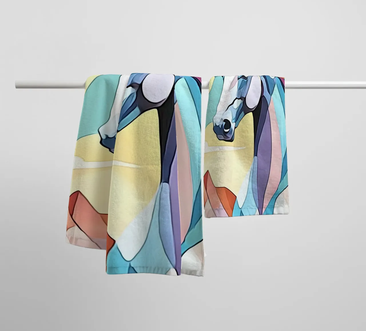 Cavalli in pastello #2 asciugamano da bagno da ZAMART - PopArt