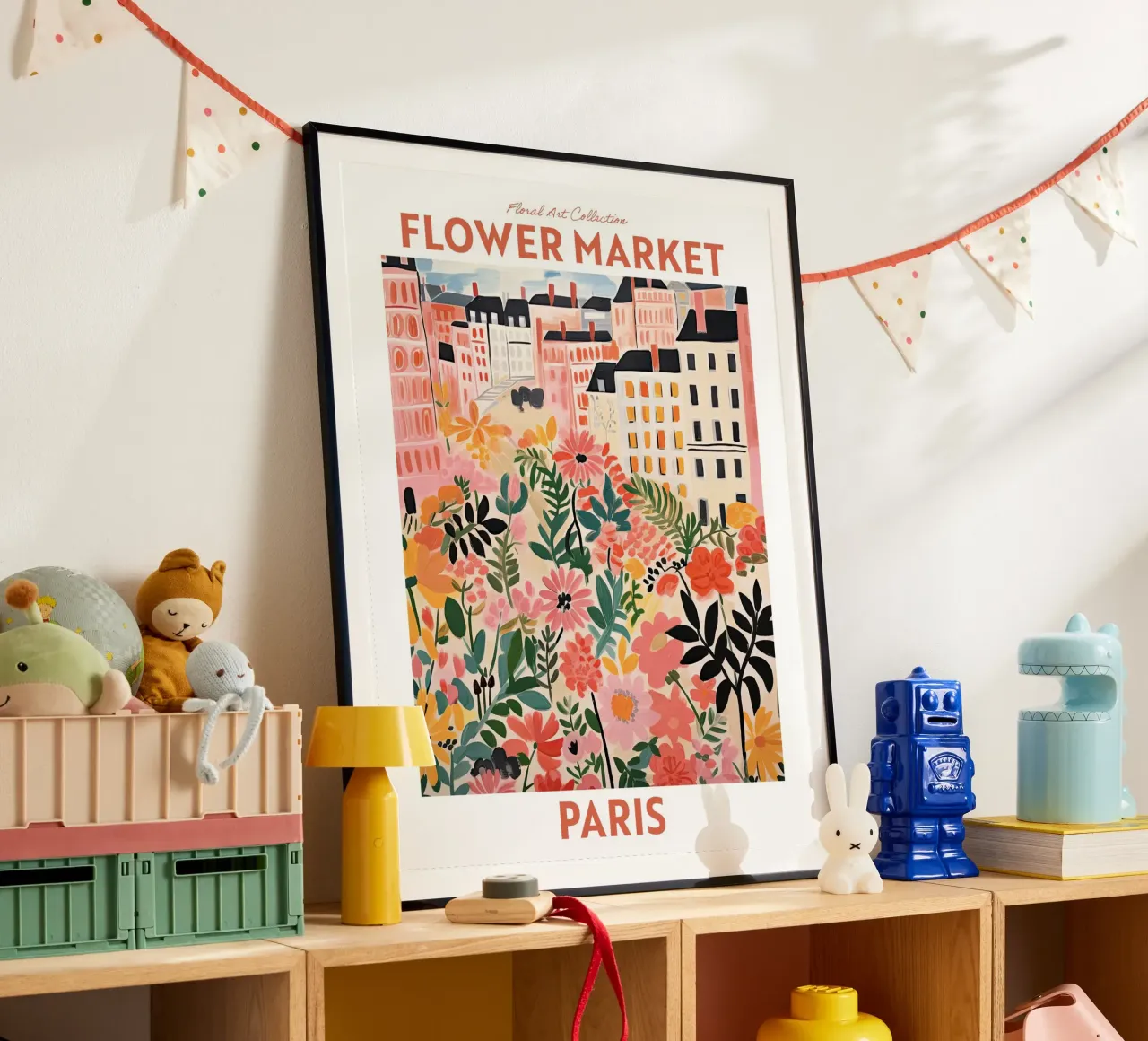 Mercato dei fiori, Parigi, Francia, Viaggio botanico poster da Peaches Art Prints