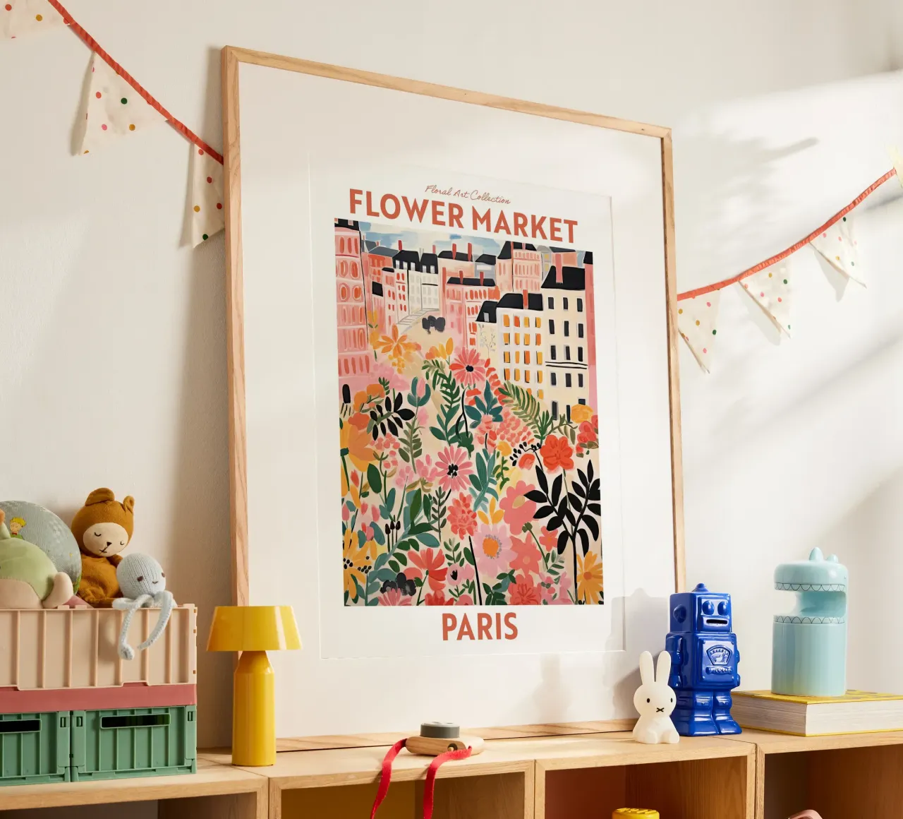 Bloemenmarkt, Parijs, Frankrijk, reizen botanisch hahnemühle van Peaches Art Prints