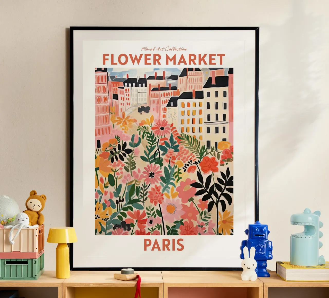 Mercato dei fiori, Parigi, Francia, Viaggio botanico poster da Peaches Art Prints