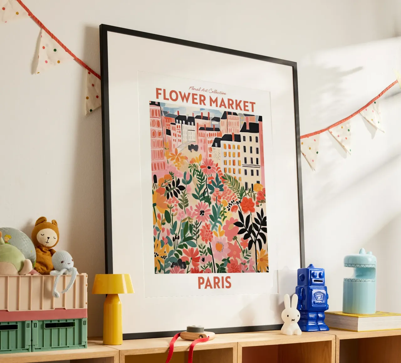 Mercato dei fiori, Parigi, Francia, Viaggio botanico poster da Peaches Art Prints