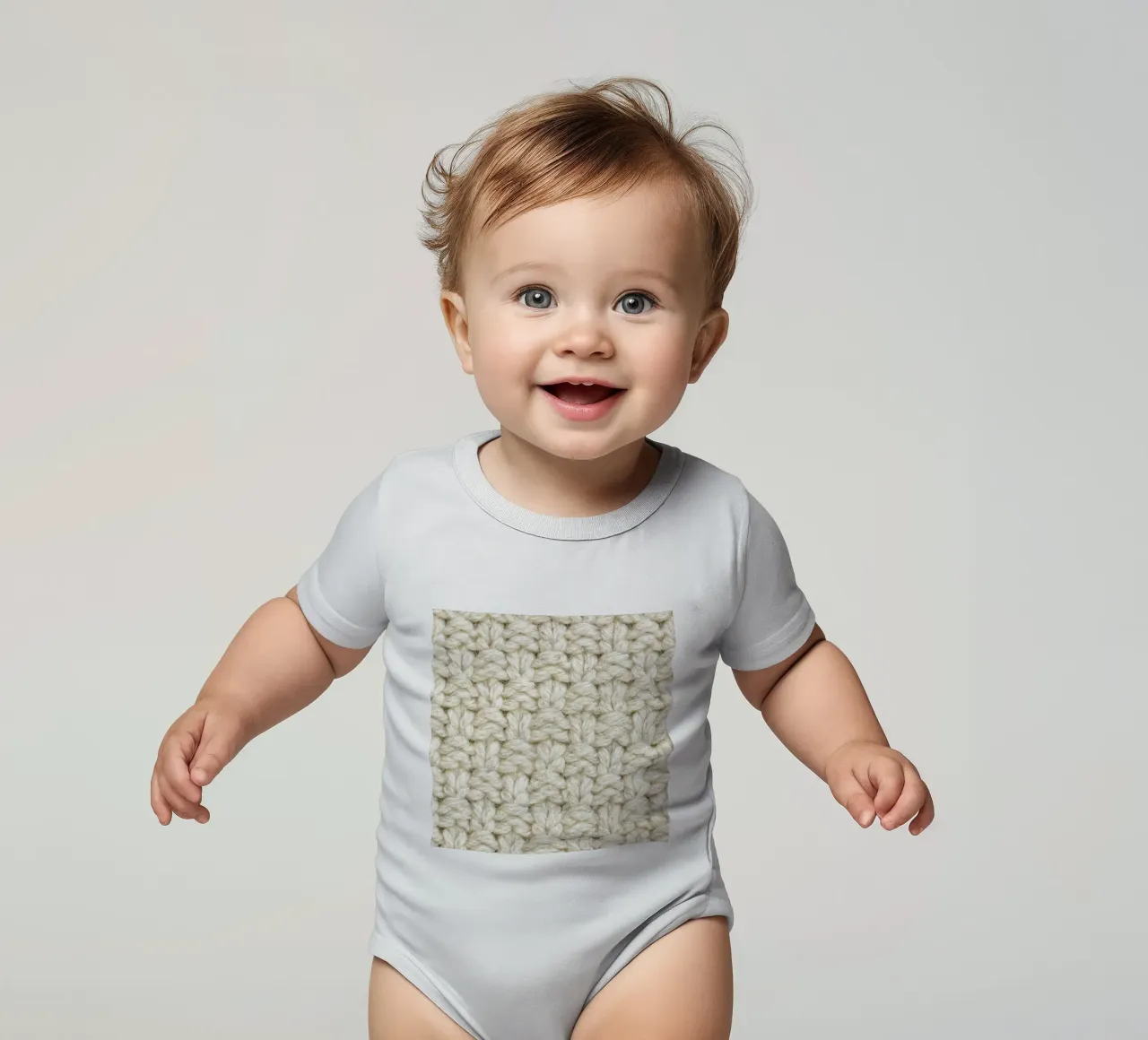 Wool Pattern Kurzarm Babybody von Curious Collections by Marielle Leenders