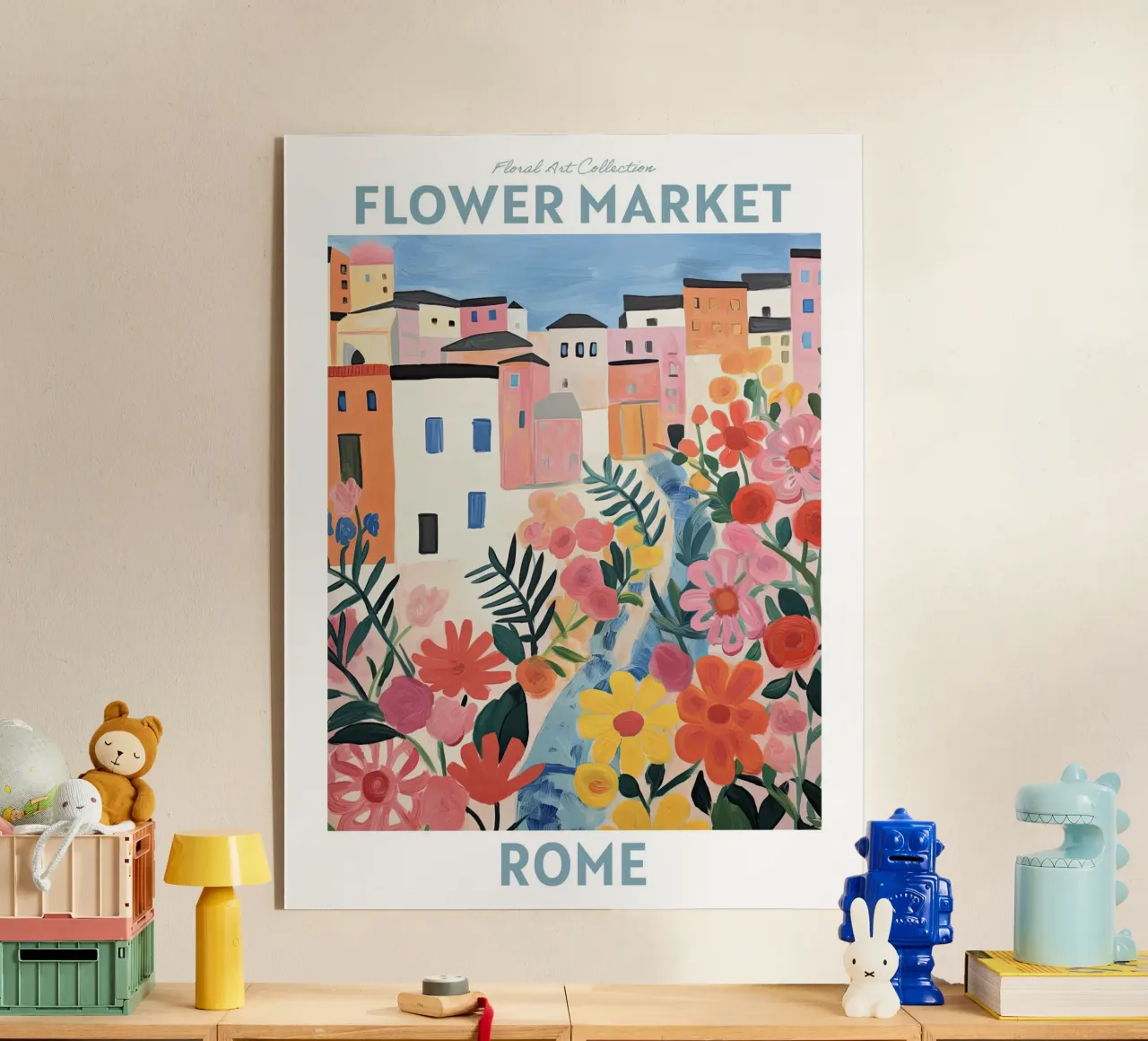 Mercato dei fiori, Roma, Italia, Viaggio Botanico plexiglass da Peaches Art Prints