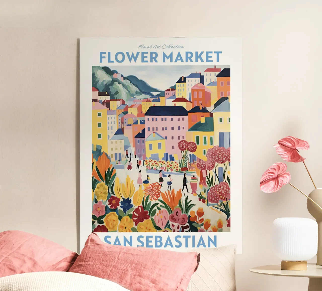 Mercado de las Flores, San Sebastián, España Viaje Botánico metacrilato de Peaches Art Prints