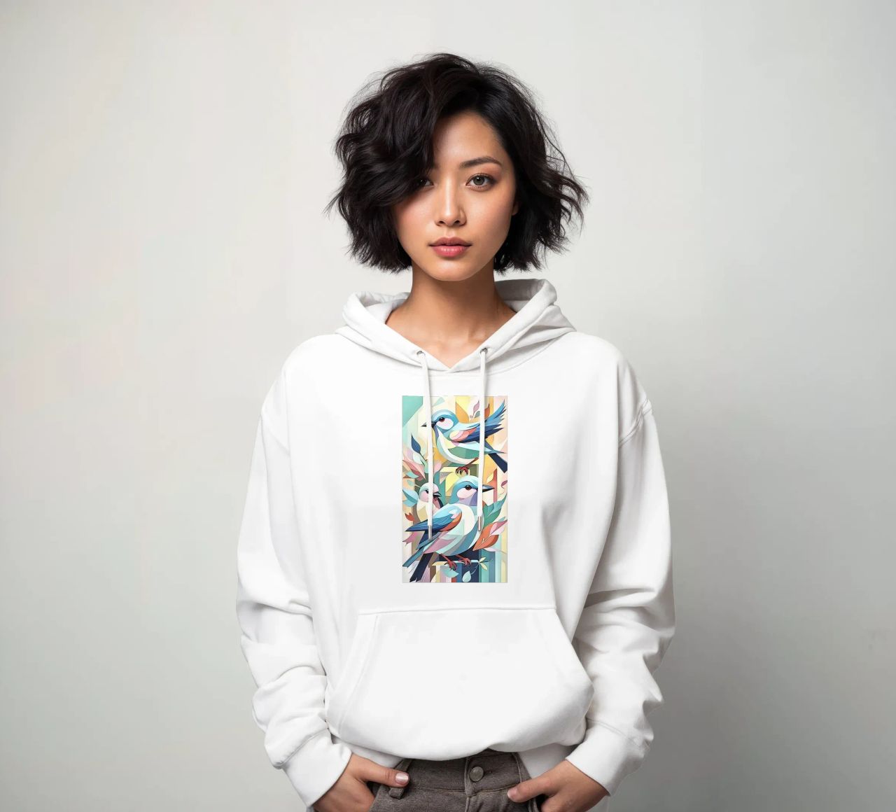 Pájaros en pastel nº 2 sudadera con capucha de ZAMART - PopArt