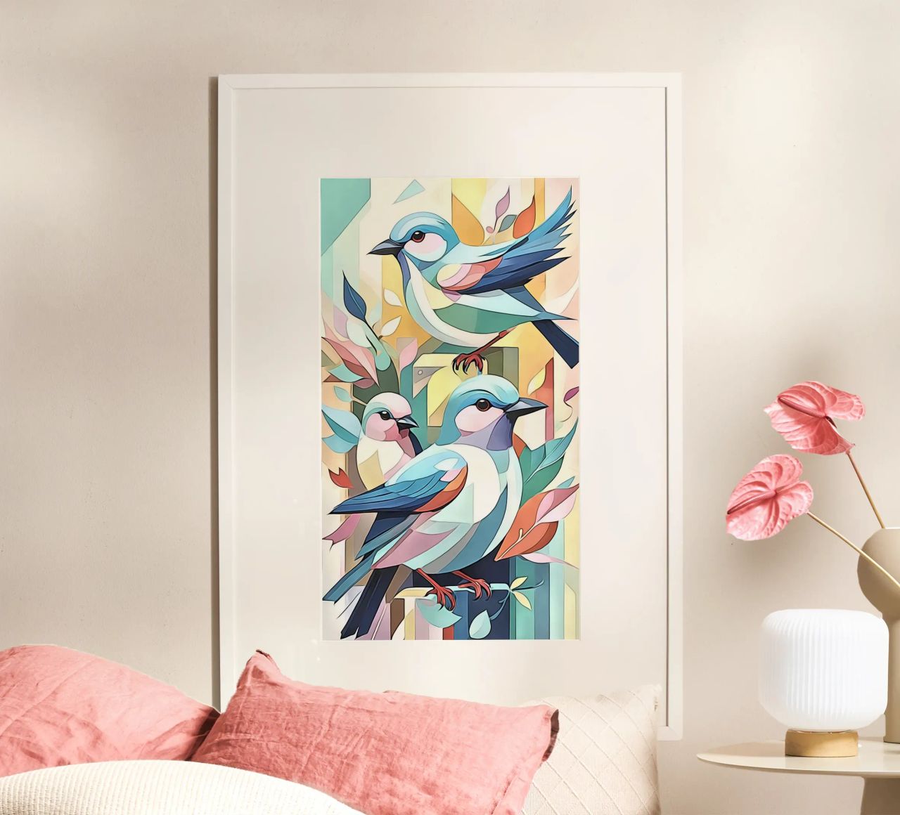 Pájaros en pastel nº 2 poster de ZAMART - PopArt