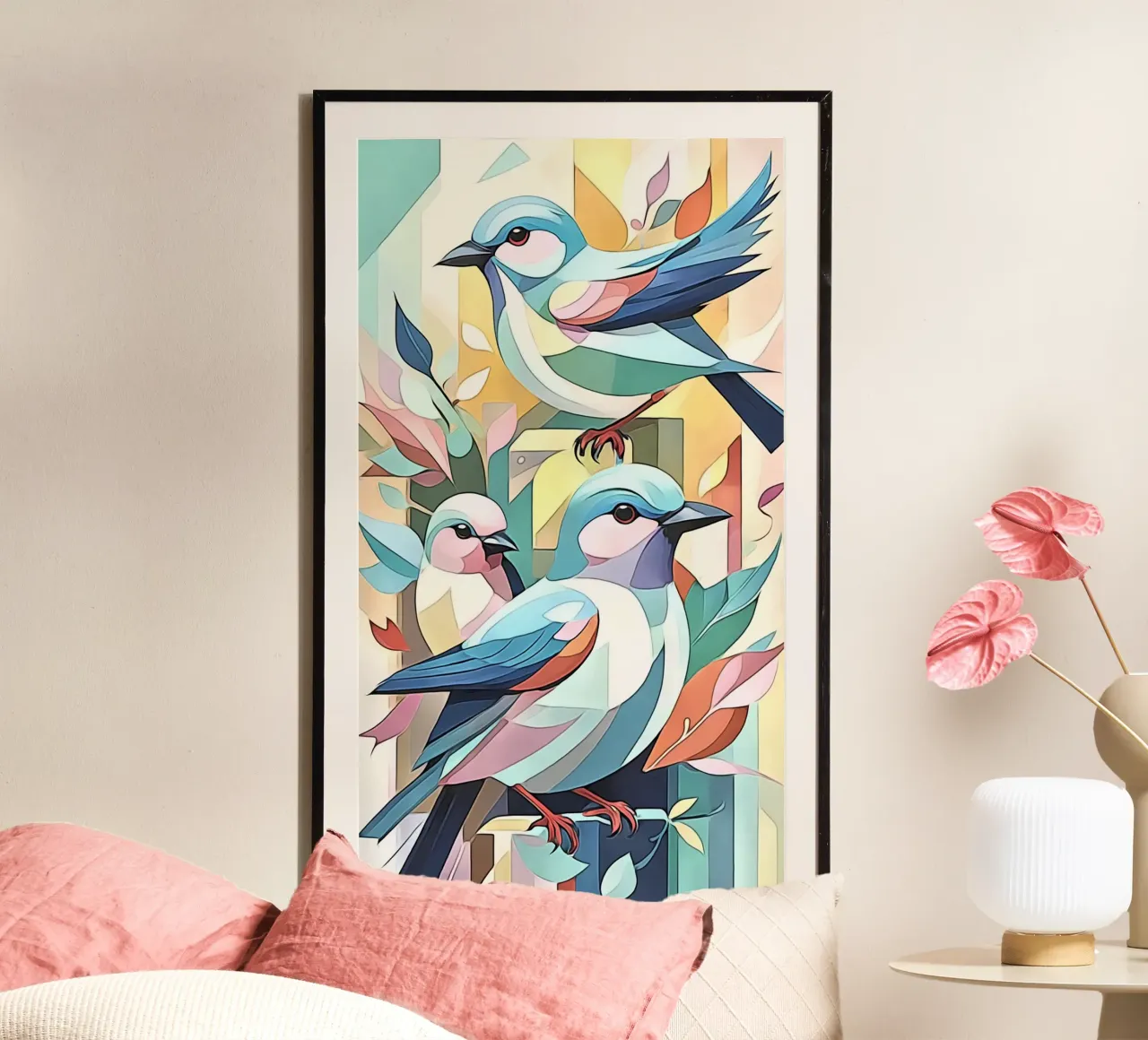 Birds in pastel #2 poster by ZAMART - PopArt