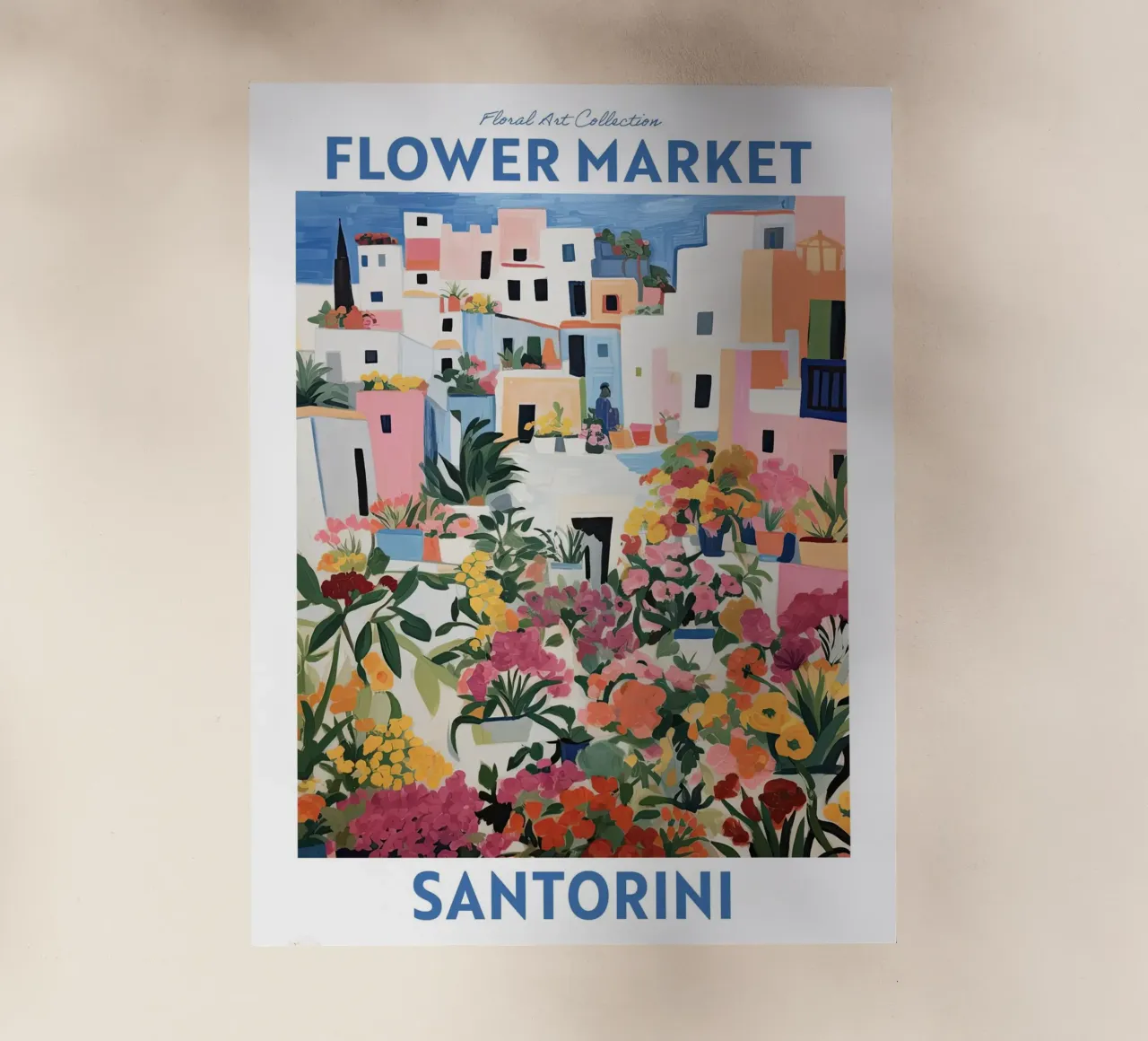 Mercato dei fiori, Santorini, Grecia Viaggio Botanico pellicola backlit da Peaches Art Prints