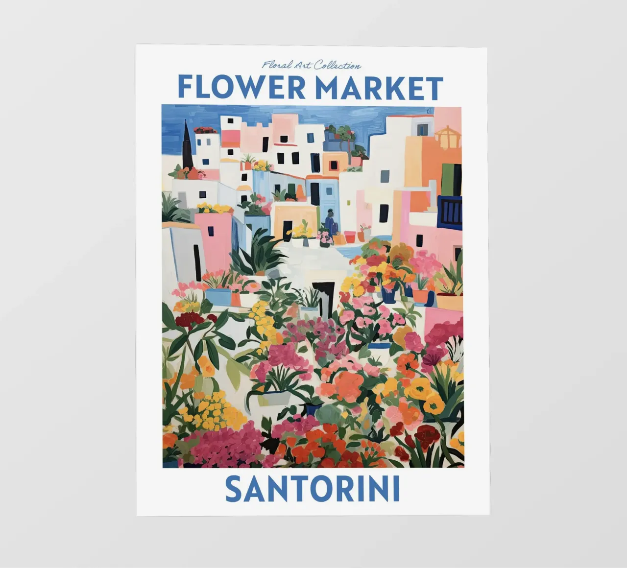 Mercato dei fiori, Santorini, Grecia Viaggio Botanico pellicola backlit da Peaches Art Prints