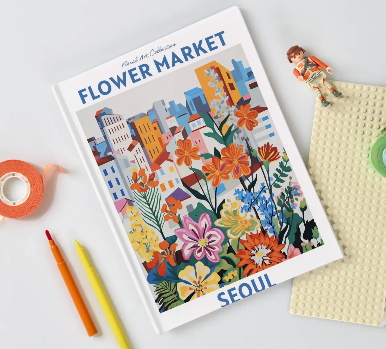 Mercato dei fiori, Seul, Corea del Sud, Viaggio botanico diario da Peaches Art Prints