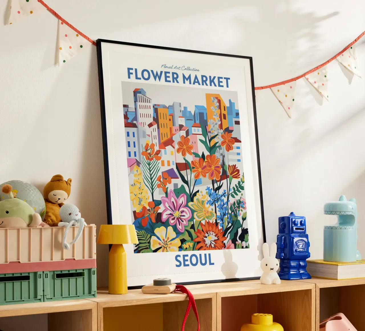 Mercato dei fiori, Seul, Corea del Sud, Viaggio botanico carta hahnemühle da Peaches Art Prints