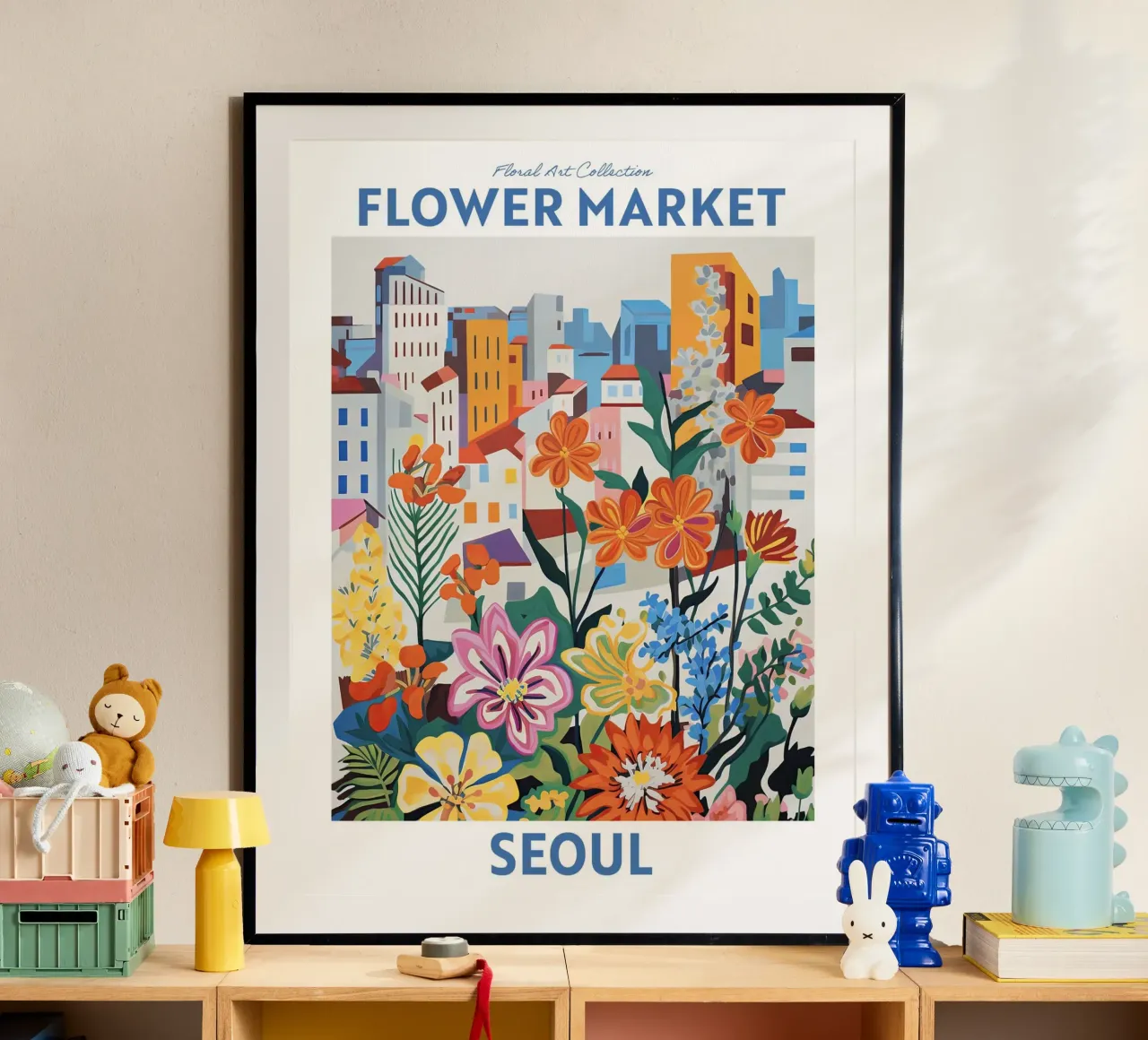 Mercato dei fiori, Seul, Corea del Sud, Viaggio botanico carta hahnemühle da Peaches Art Prints