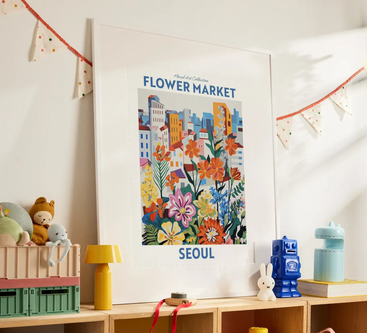 Mercato dei fiori, Seul, Corea del Sud, Viaggio botanico carta hahnemühle da Peaches Art Prints