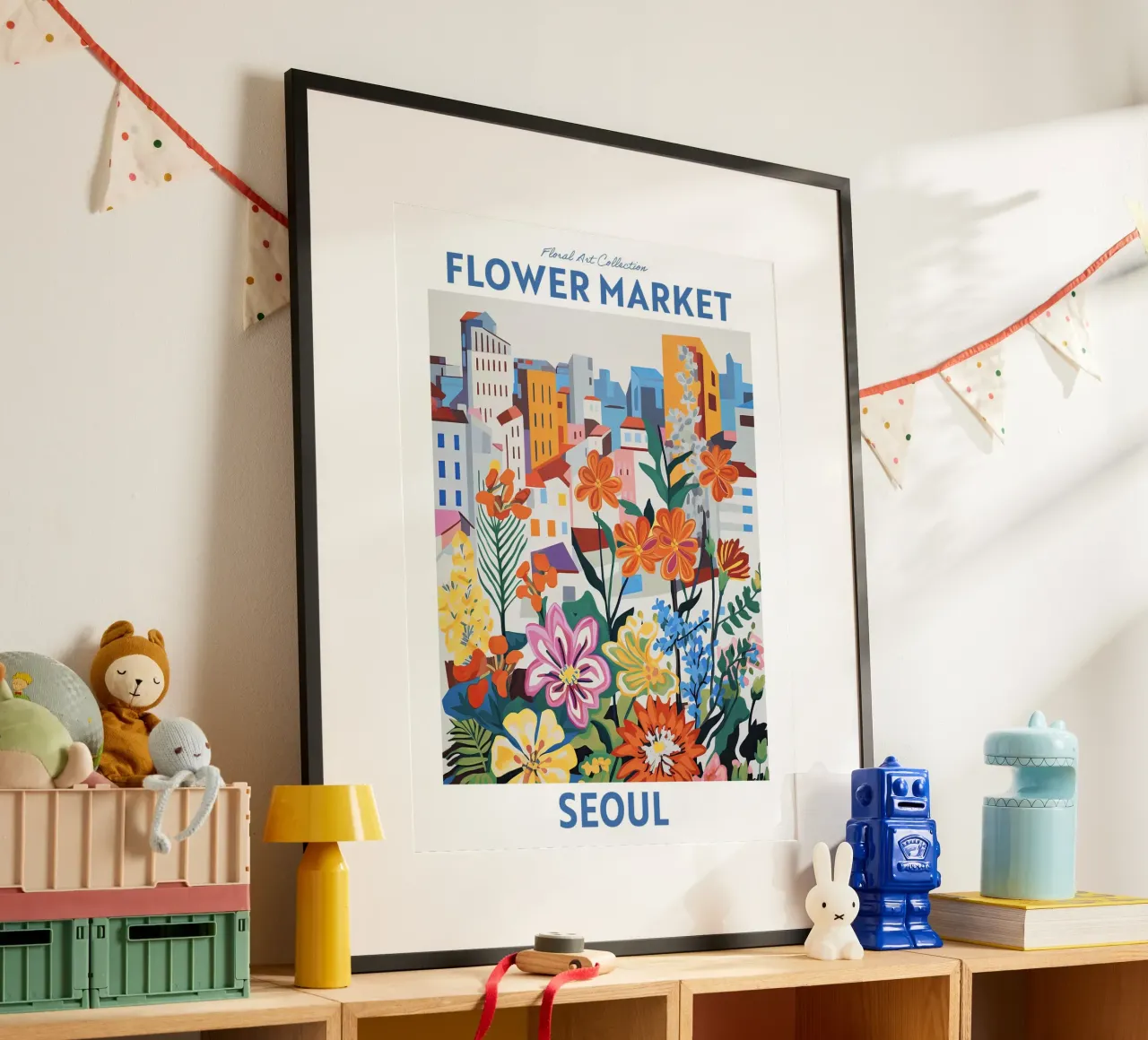 Mercato dei fiori, Seul, Corea del Sud, Viaggio botanico carta hahnemühle da Peaches Art Prints