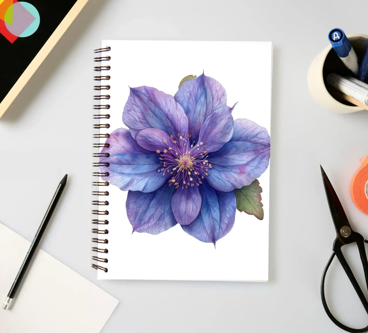 Columbine Flower 2 spiral notebook by Bold Blooms