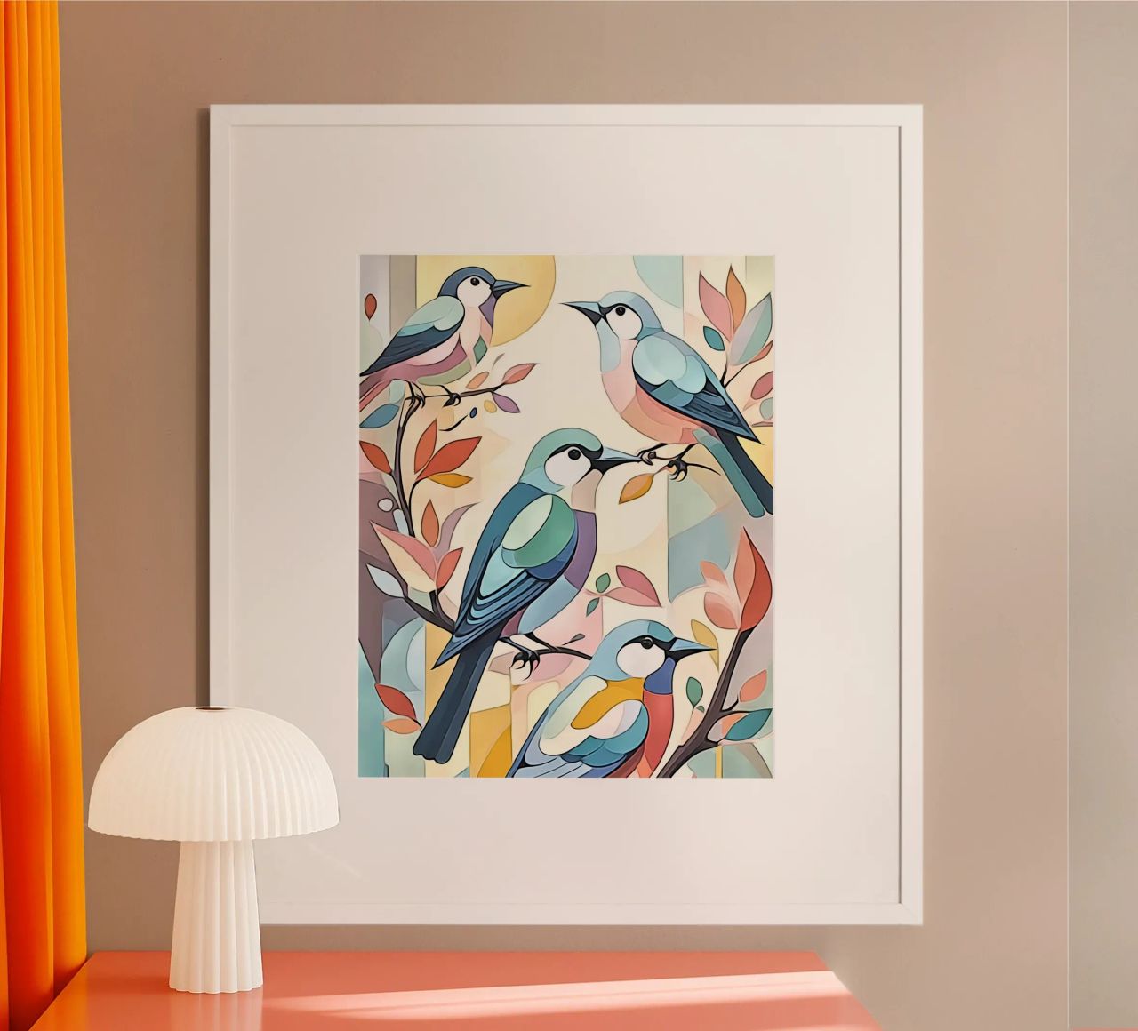 Birds in pastel #3 poster by ZAMART - PopArt