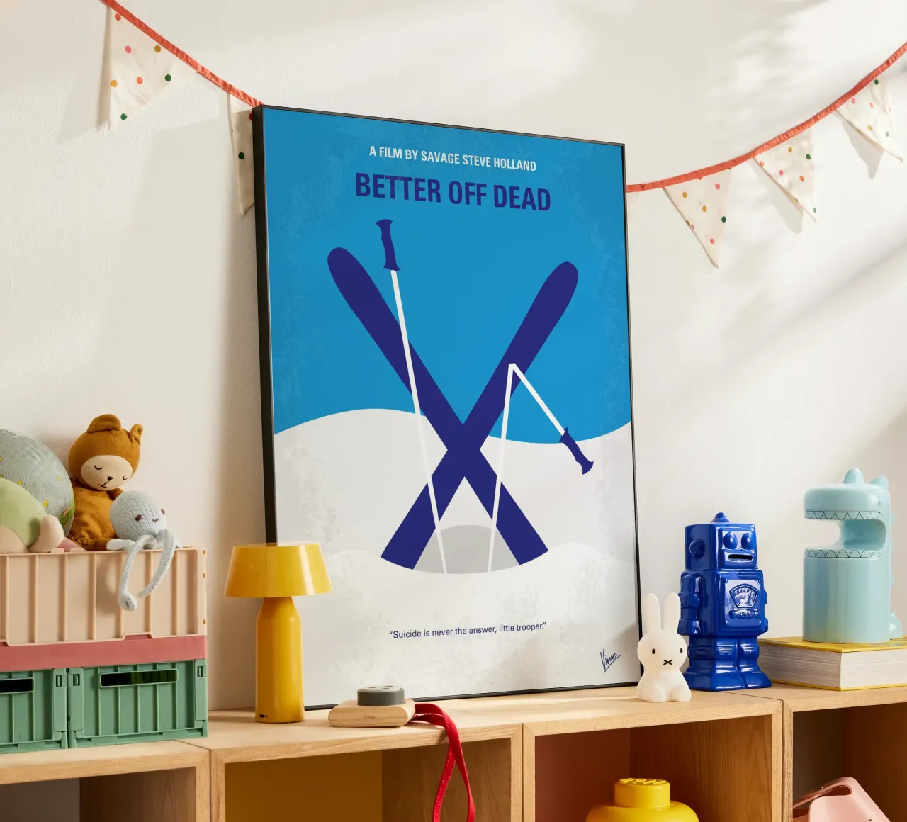 No1003 My Better Off Dead minimal movie poster alluminio dibond da Chungkong
