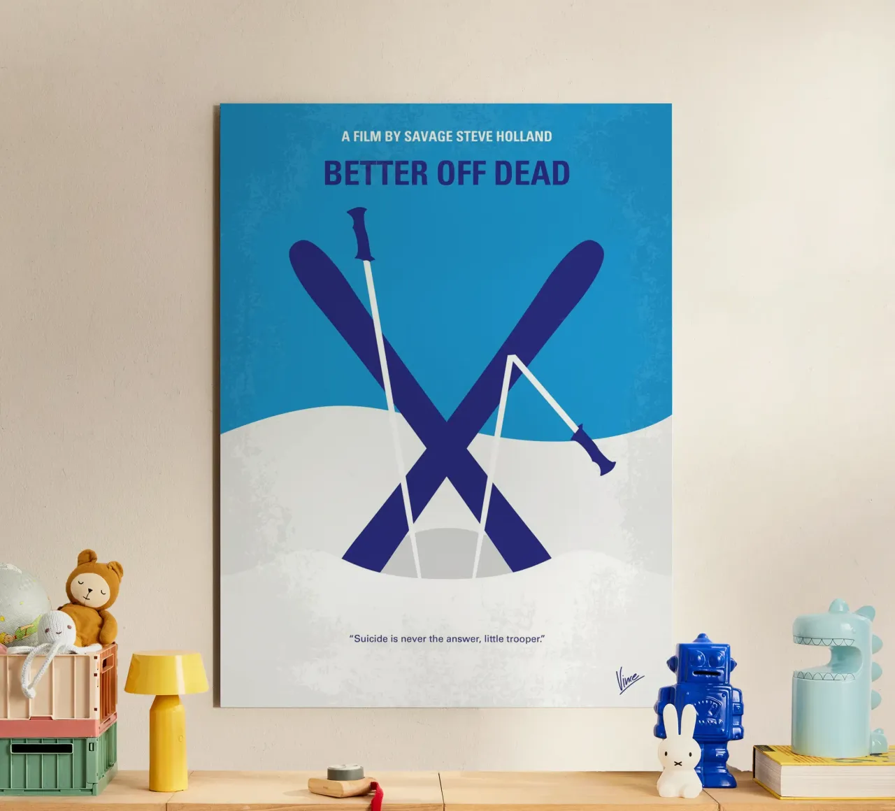 No1003 My Better Off Dead minimal movie poster alluminio dibond da Chungkong