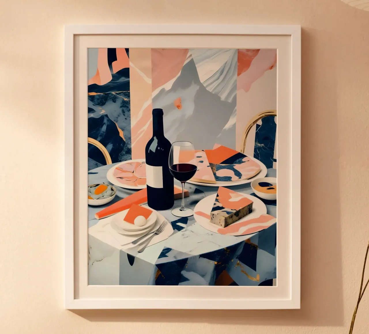 Pranzo in marmo italiano poster con telaio in plastica da 83oranges
