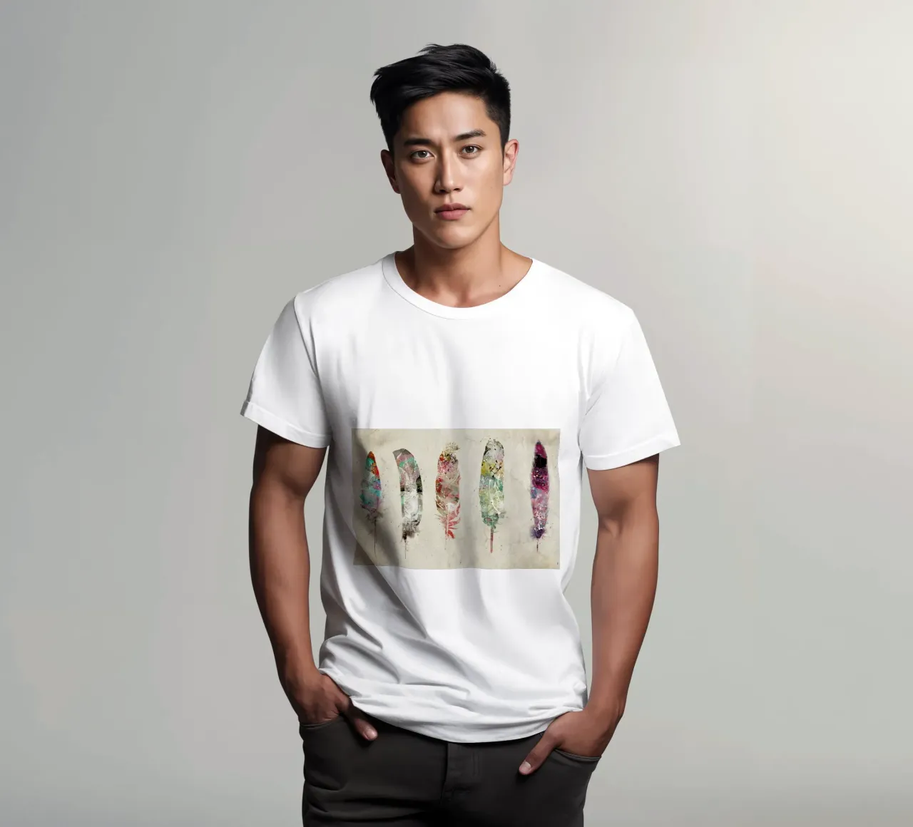 Pop Art Feathers t-shirt da Brian Buckley