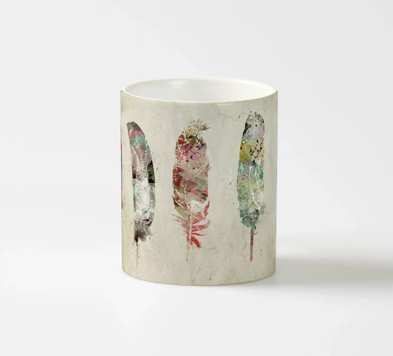 Pop Art Feathers tazza in ceramica da Brian Buckley