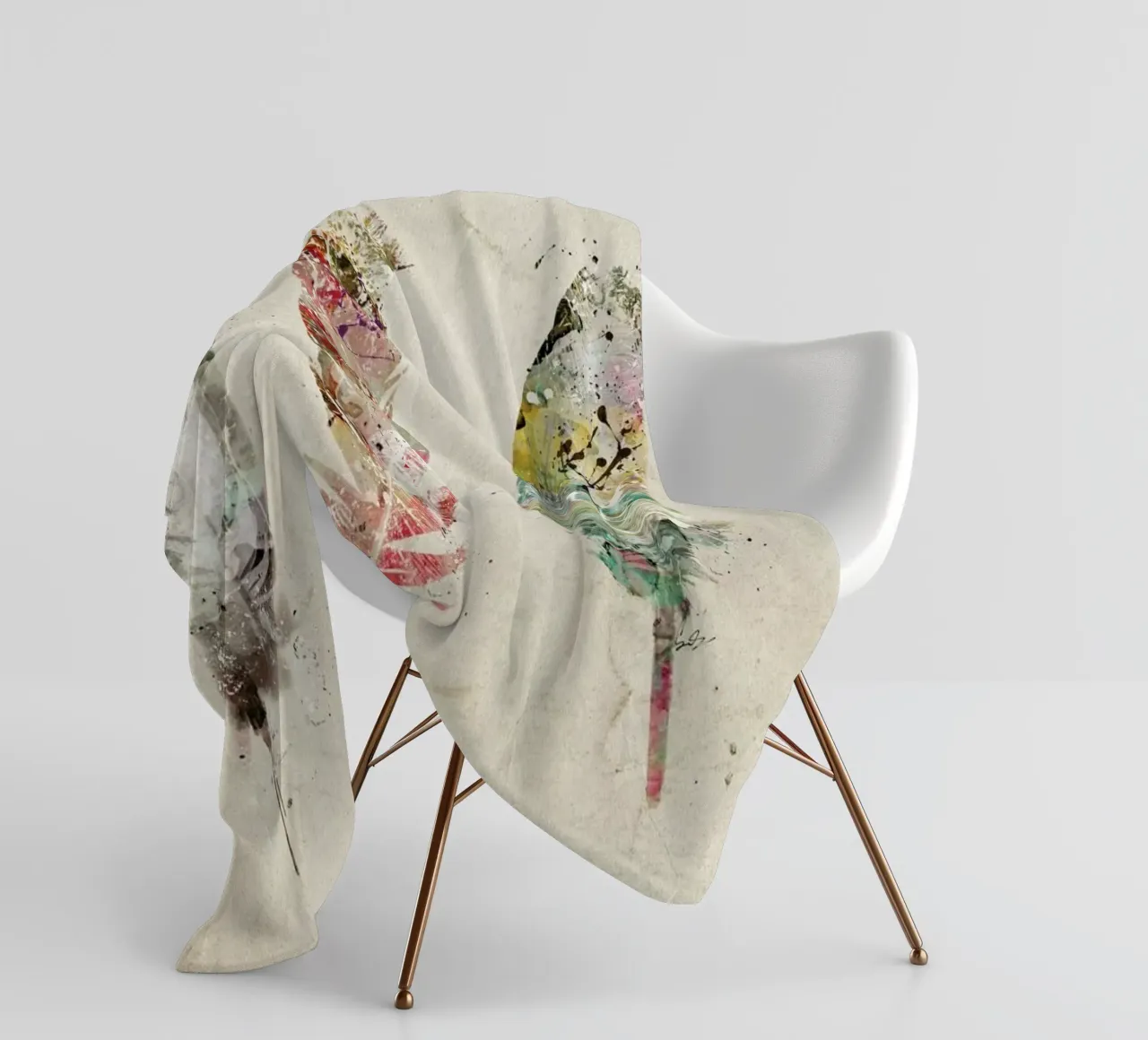 Pop Art Feathers coperta in pile da Brian Buckley