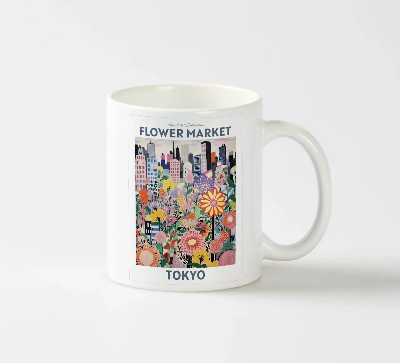 Mercato dei fiori, Tokyo, Giappone Viaggio botanico tazza in ceramica da Peaches Art Prints