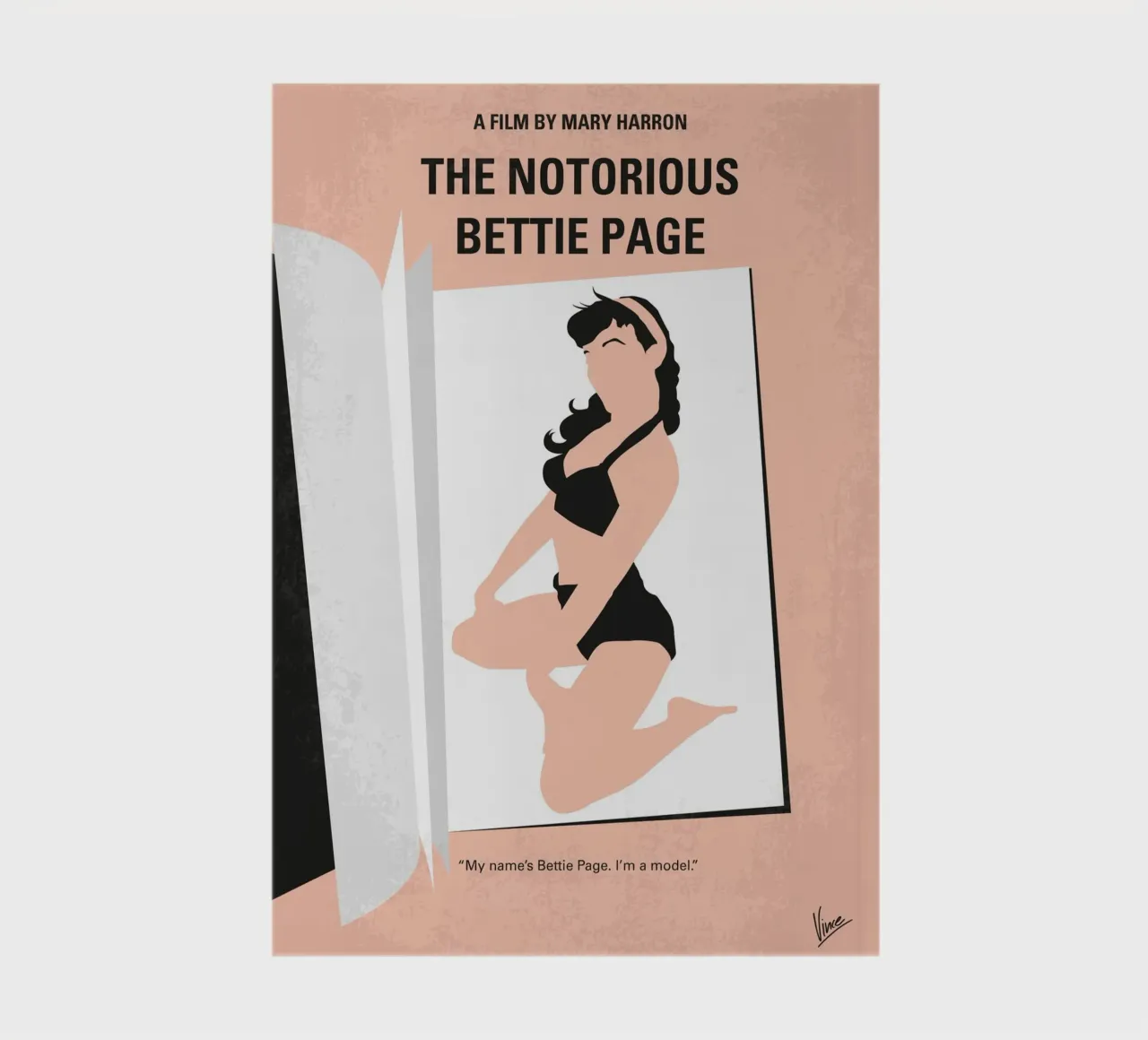 No1007 My The Notorious Bettie Page minimal movie poster notebook by Chungkong