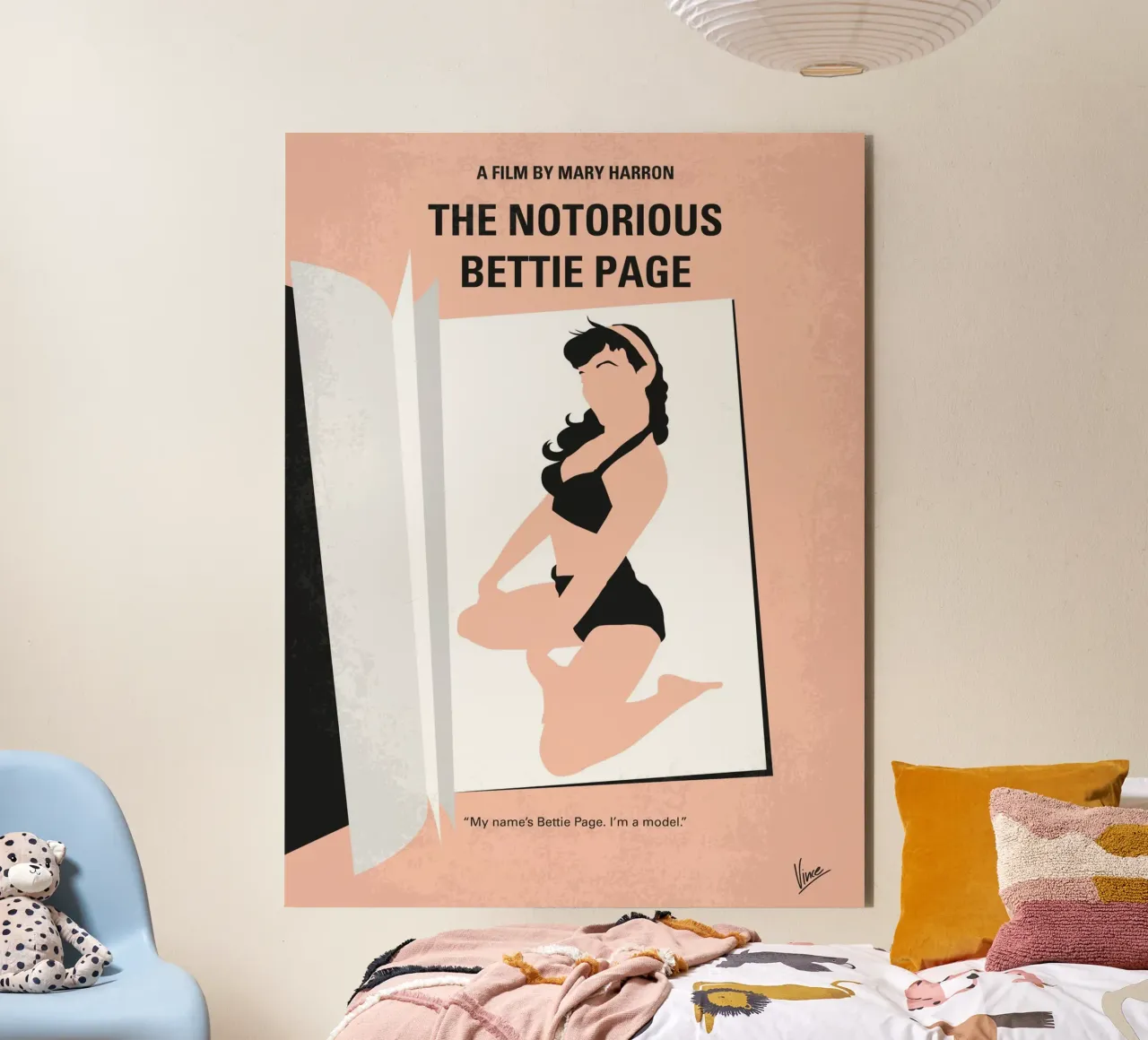 No1007 My The Notorious Bettie Page minimal movie poster alluminio dibond da Chungkong