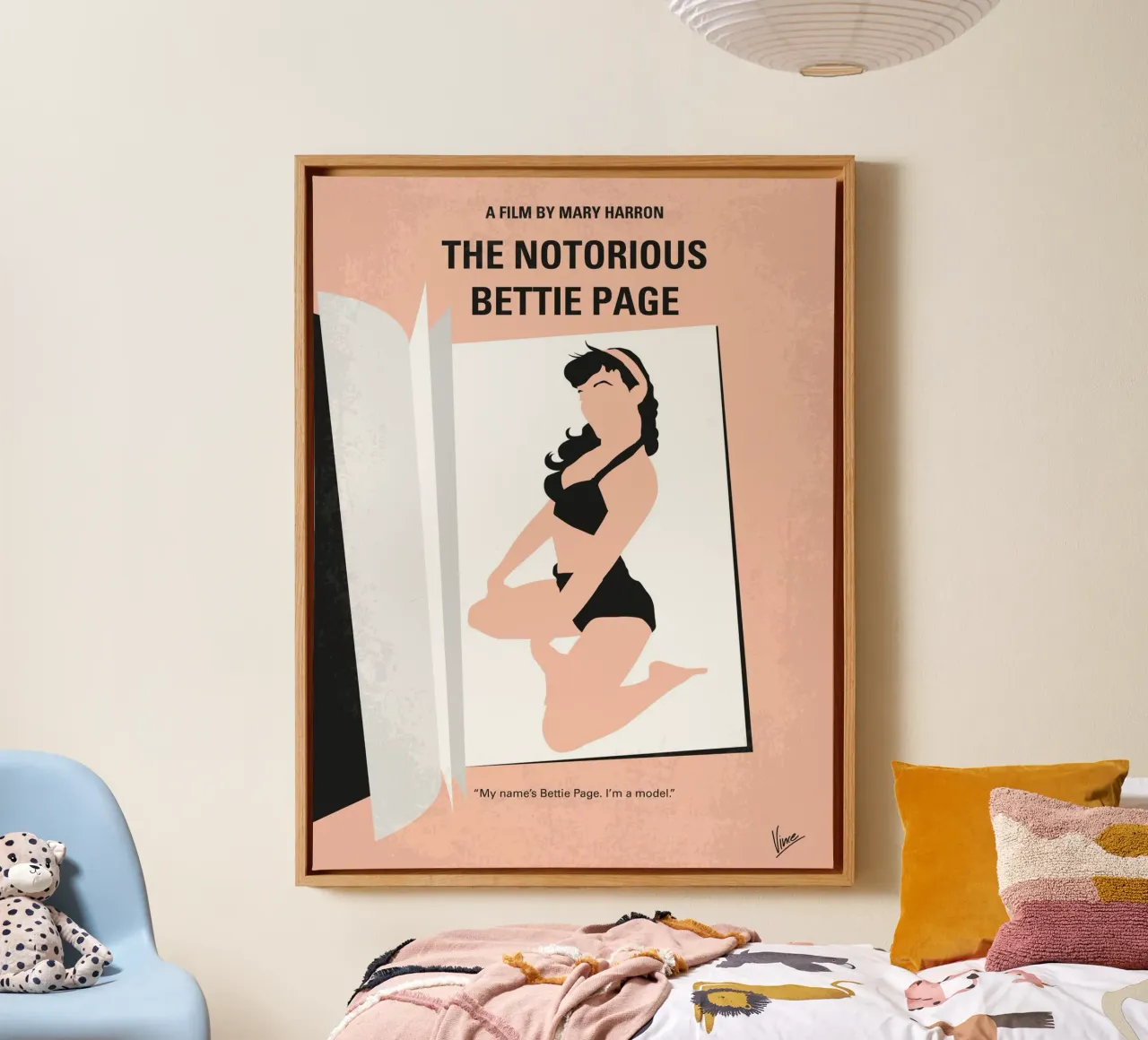 No1007 My The Notorious Bettie Page minimal movie poster tela con Cornice a cassetta da Chungkong