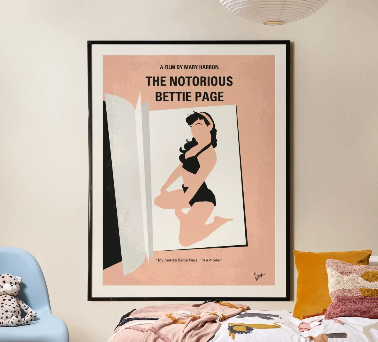 No1007 My The Notorious Bettie Page minimal movie poster carta hahnemühle da Chungkong