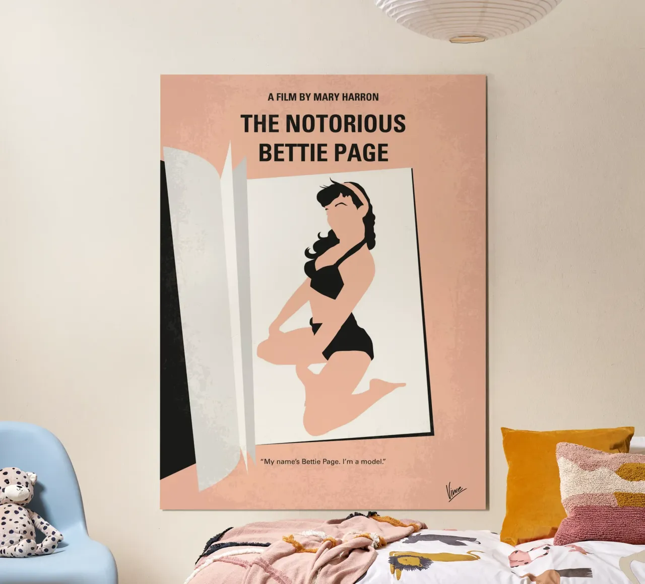 No1007 My The Notorious Bettie Page minimal movie poster carta hahnemühle da Chungkong
