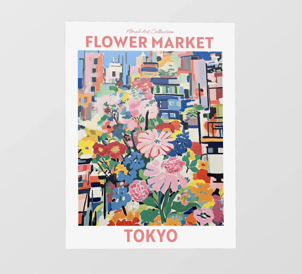 Flower Market, Tokyo, Japan, Cherry Blossom Travel Botanical photo wallpaper by Peaches Art Prints