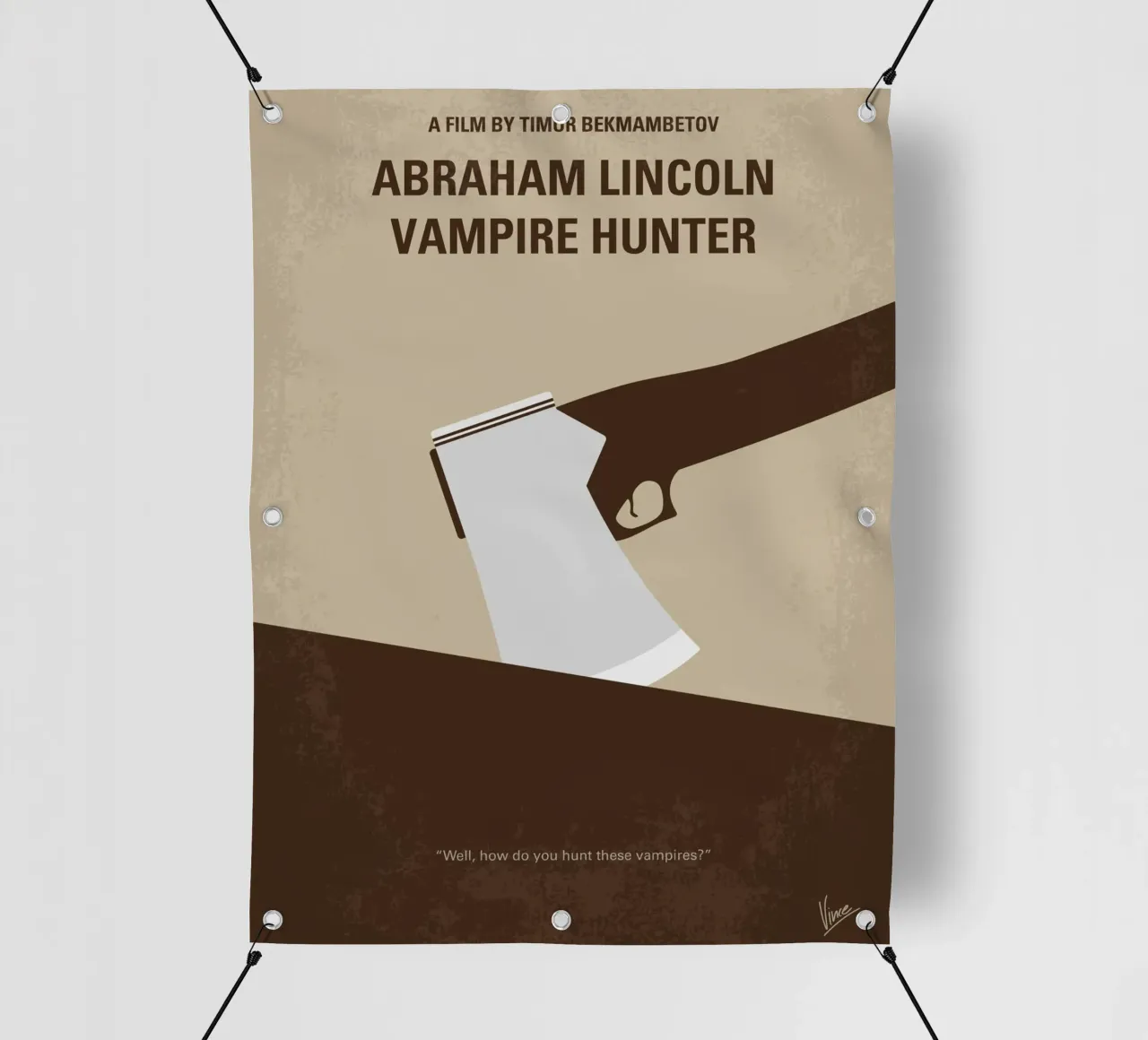No1009 My Abraham Lincoln Vampire Hunter minimal movie poste telo in pvc da Chungkong
