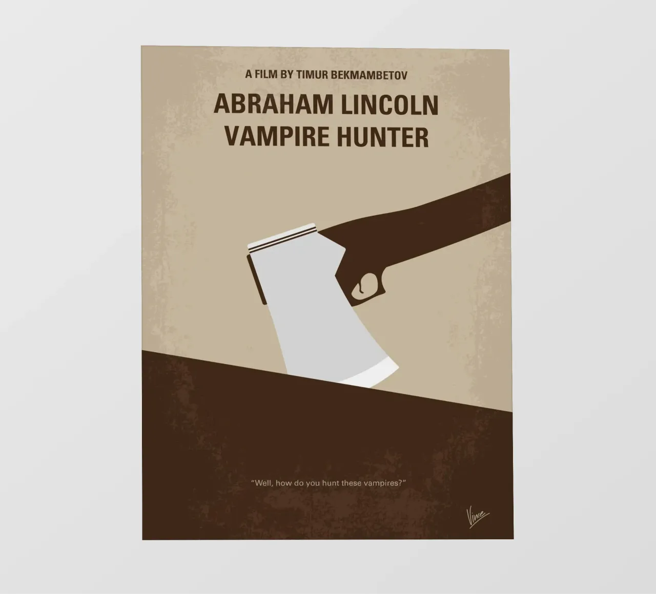 No1009 My Abraham Lincoln Vampire Hunter minimal movie poste telo in pvc da Chungkong
