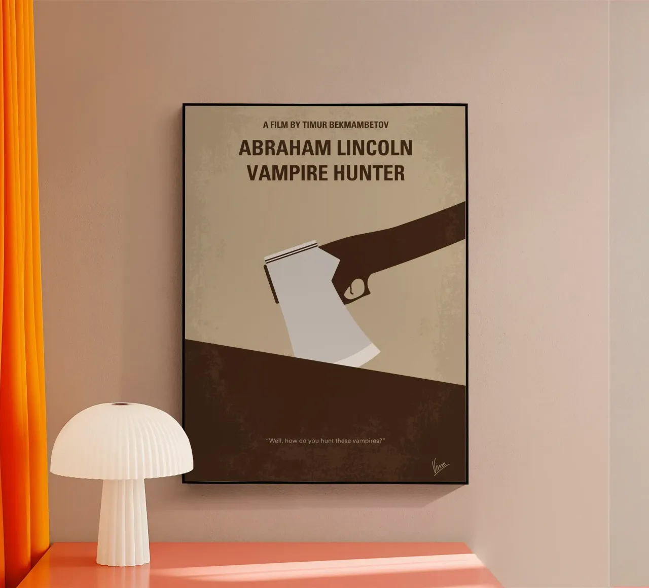 No1009 My Abraham Lincoln Vampire Hunter minimal movie poste metacrilato de Chungkong