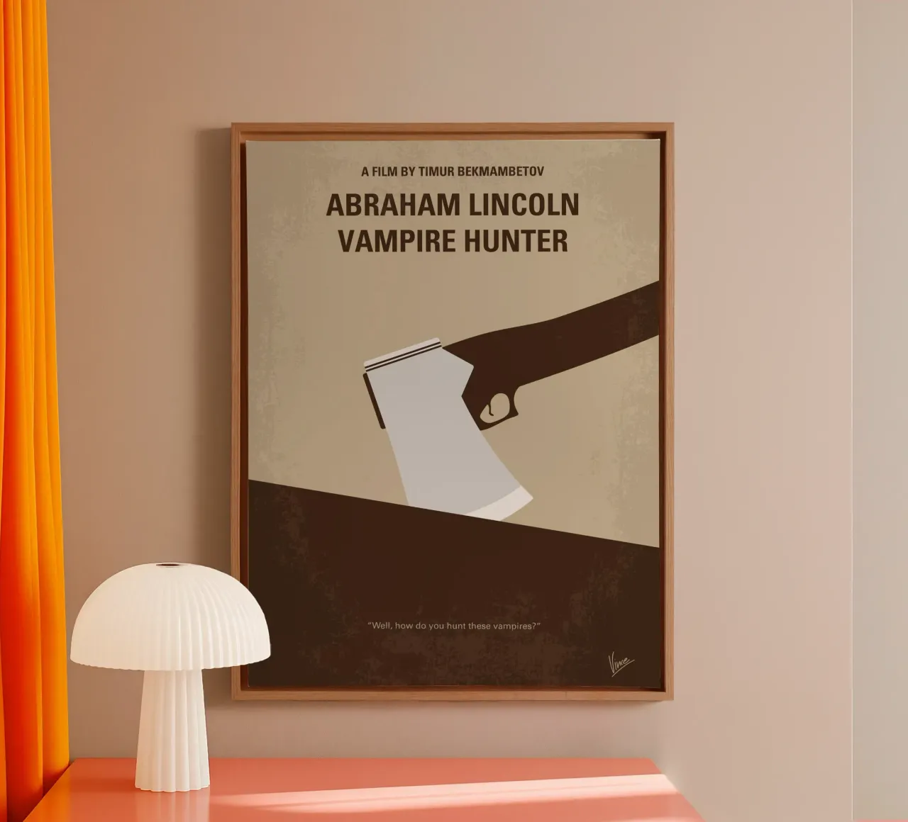 No1009 My Abraham Lincoln Vampire Hunter minimal movie poste tela con Cornice a cassetta da Chungkong
