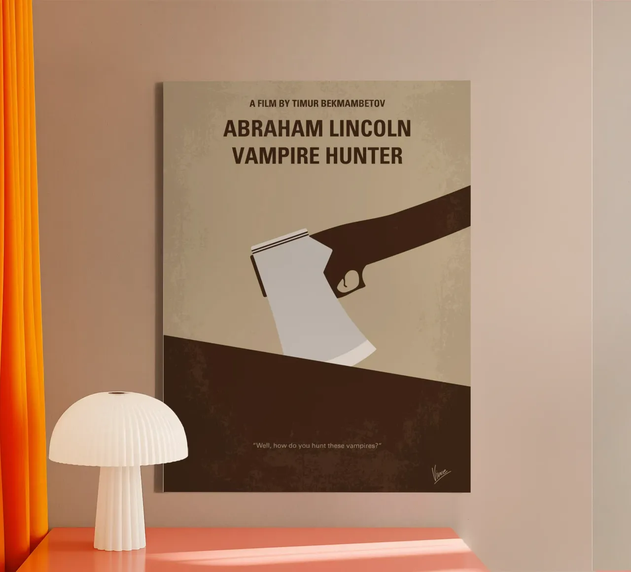 No1009 My Abraham Lincoln Vampire Hunter minimal movie poste tela con Cornice a cassetta da Chungkong